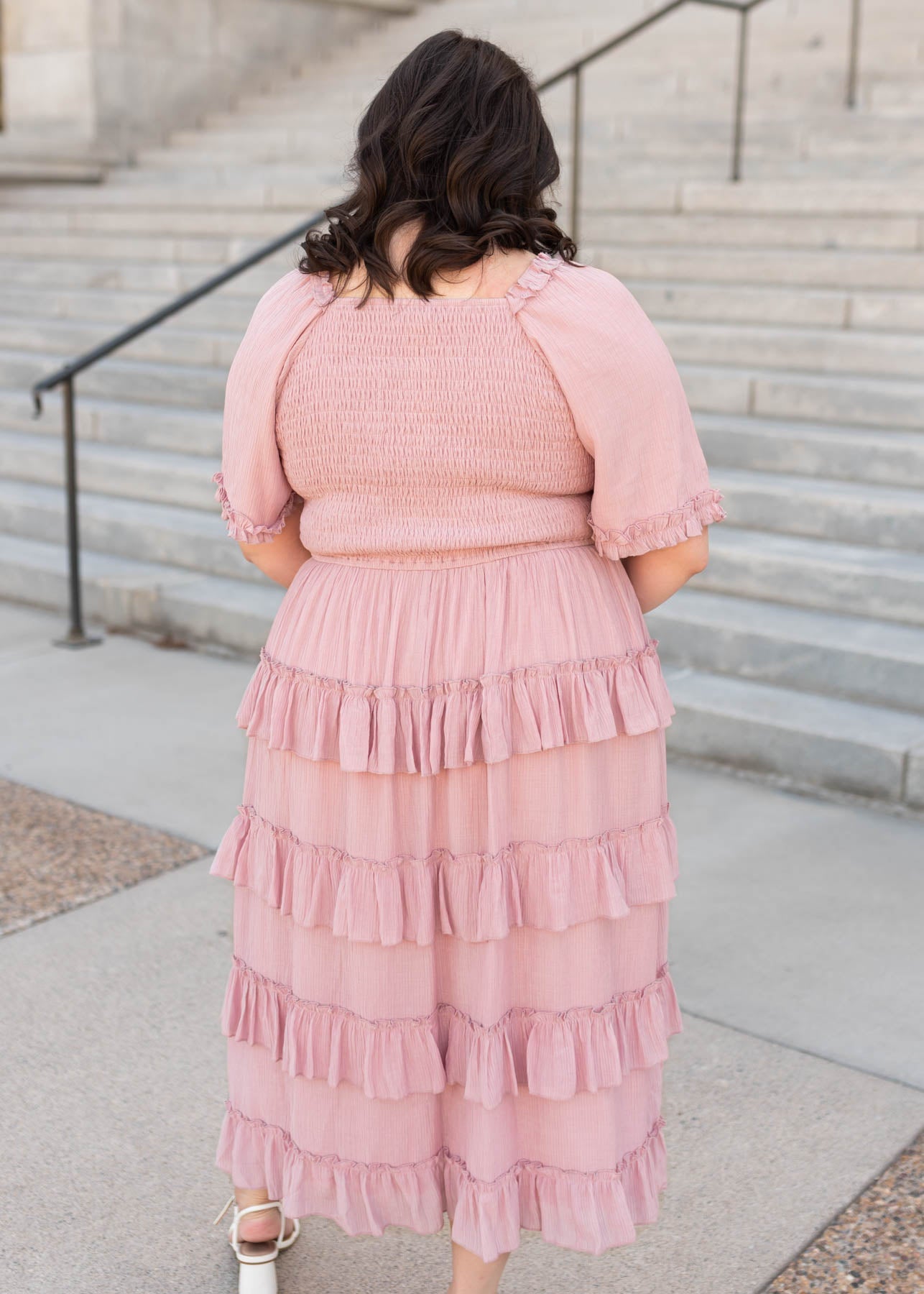 Korin Pink Ruffle Tiered Dress