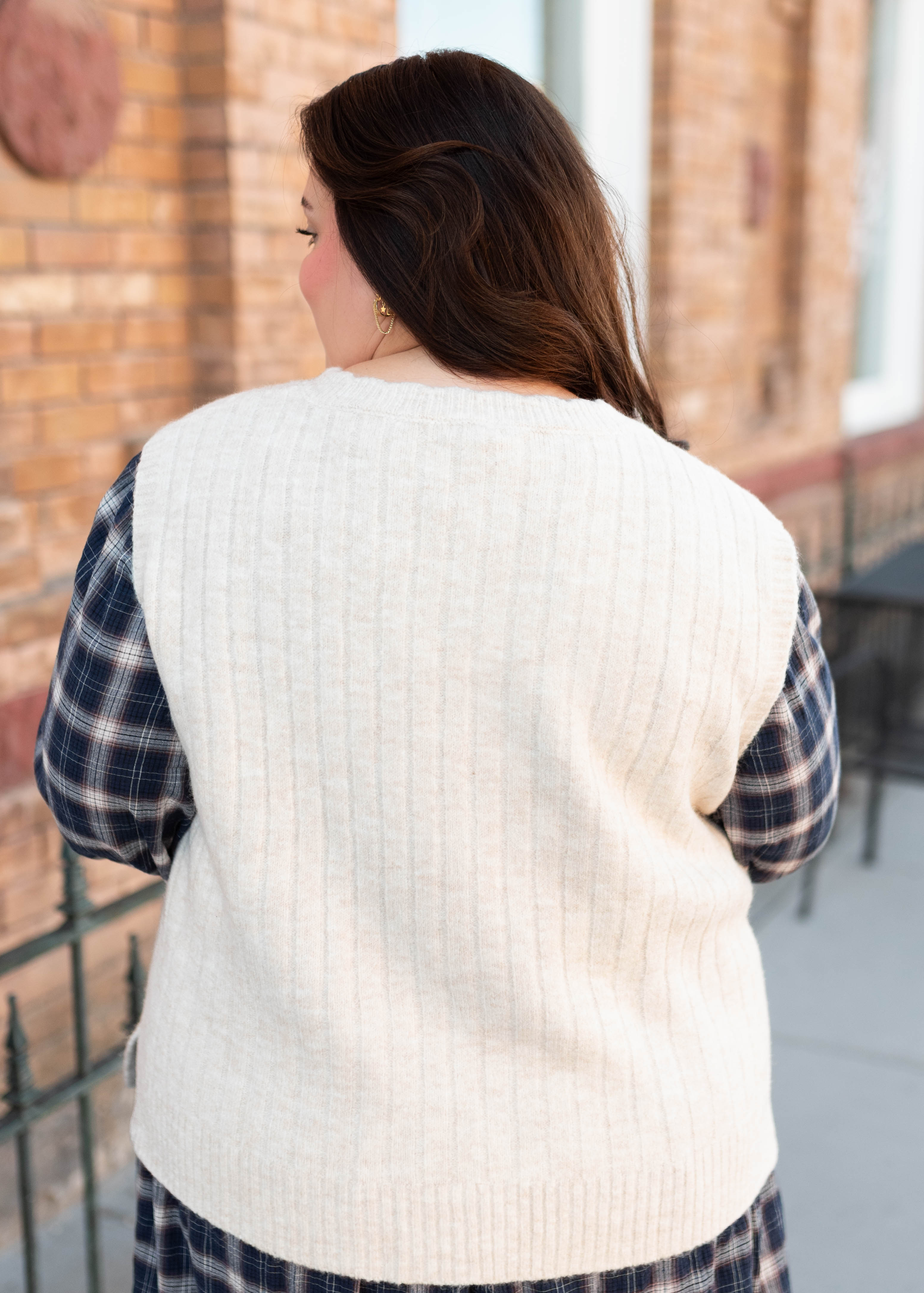 Lacey Oatmeal Sweater Vest