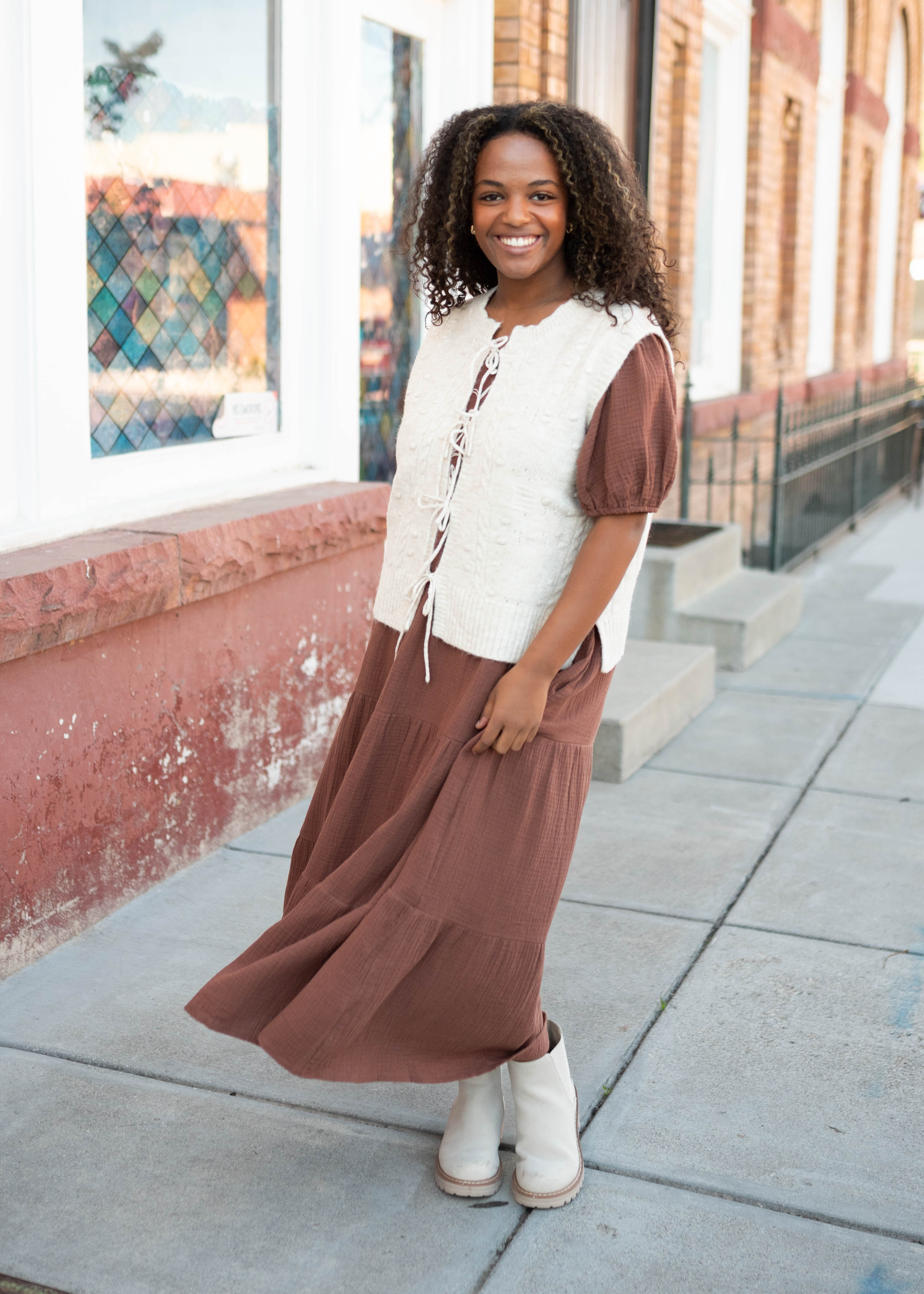 Lacey Oatmeal Sweater Vest