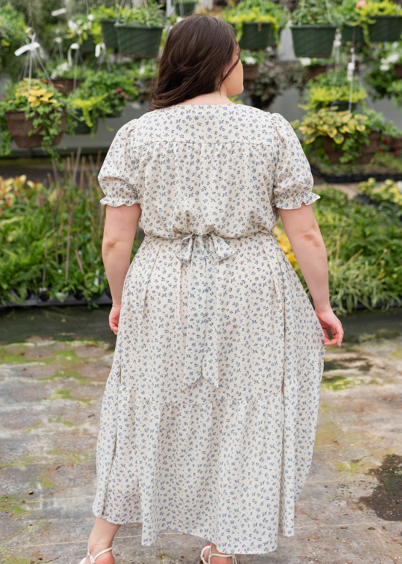Layla Blue Floral Smocked Dress