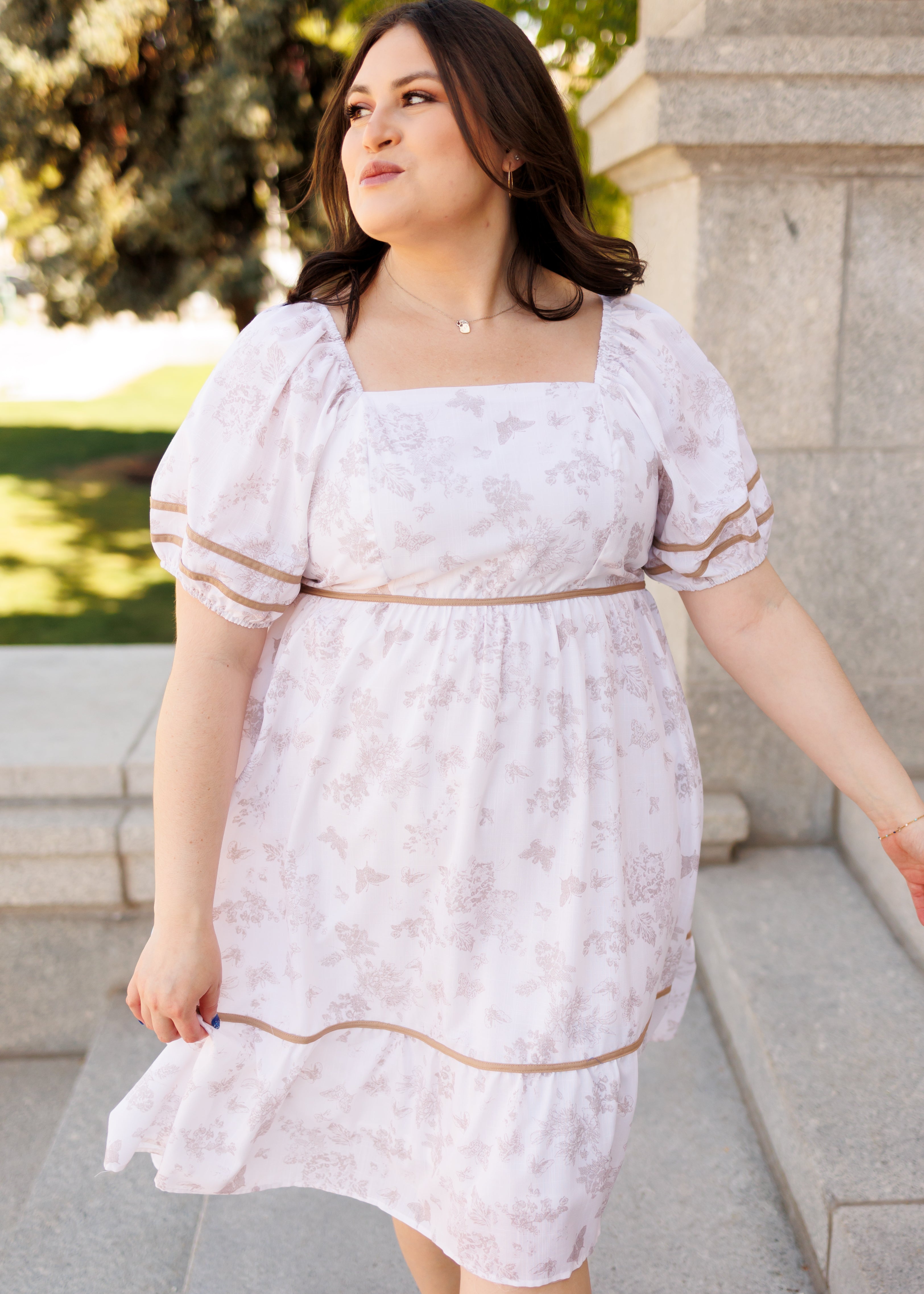 Layla Natural Floral Dress