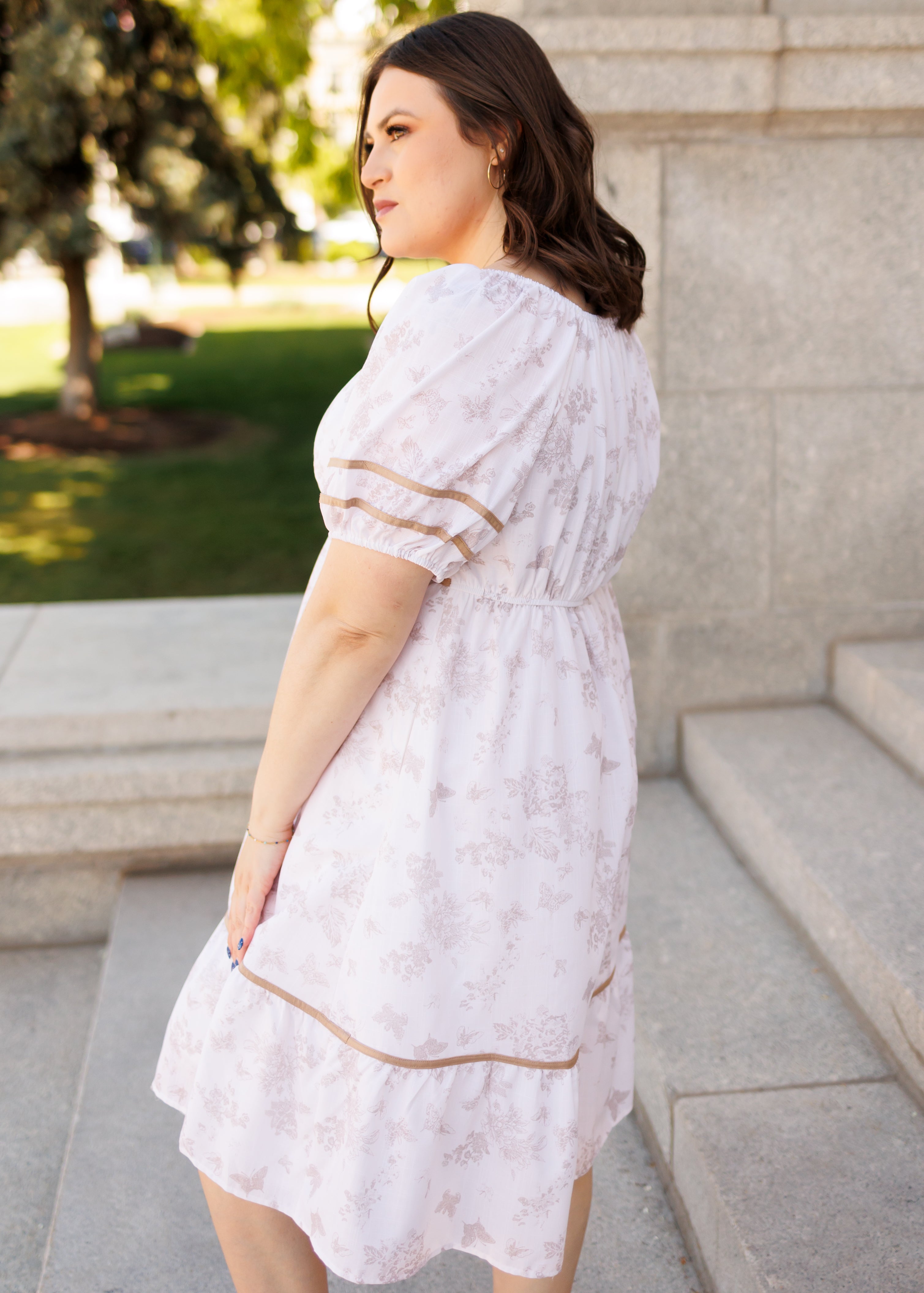 Layla Natural Floral Dress
