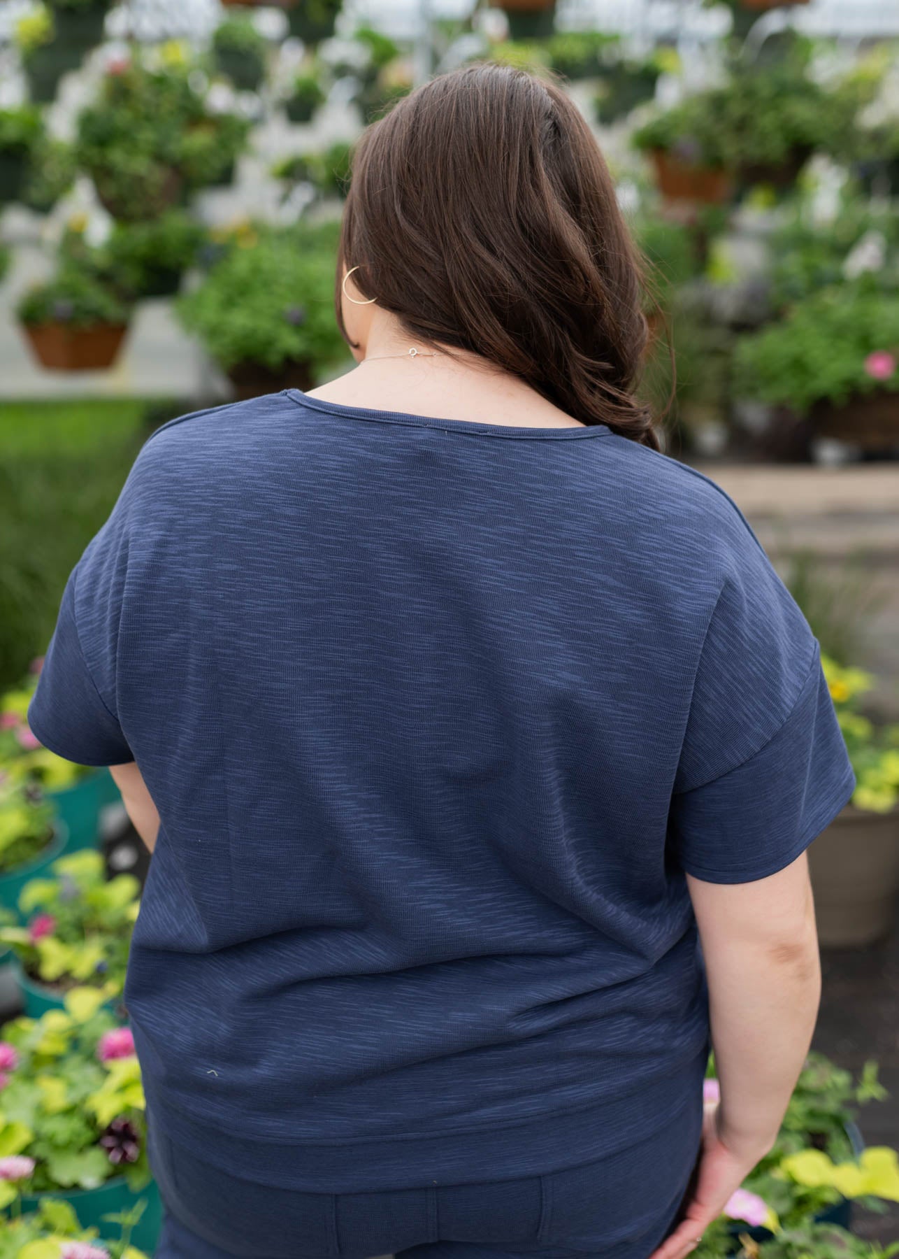 Lillian Navy Knit Top