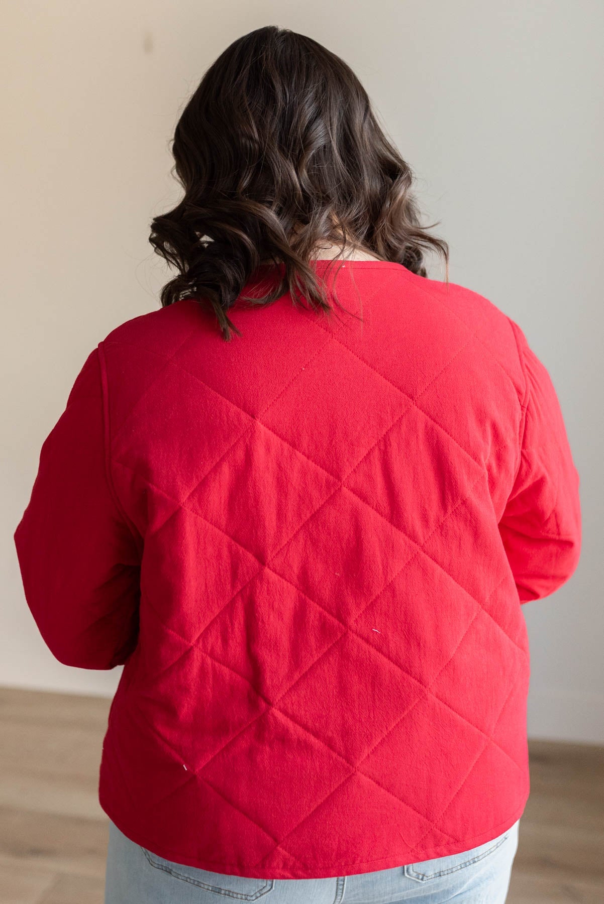 Lina Red Quilted Tie Jacket