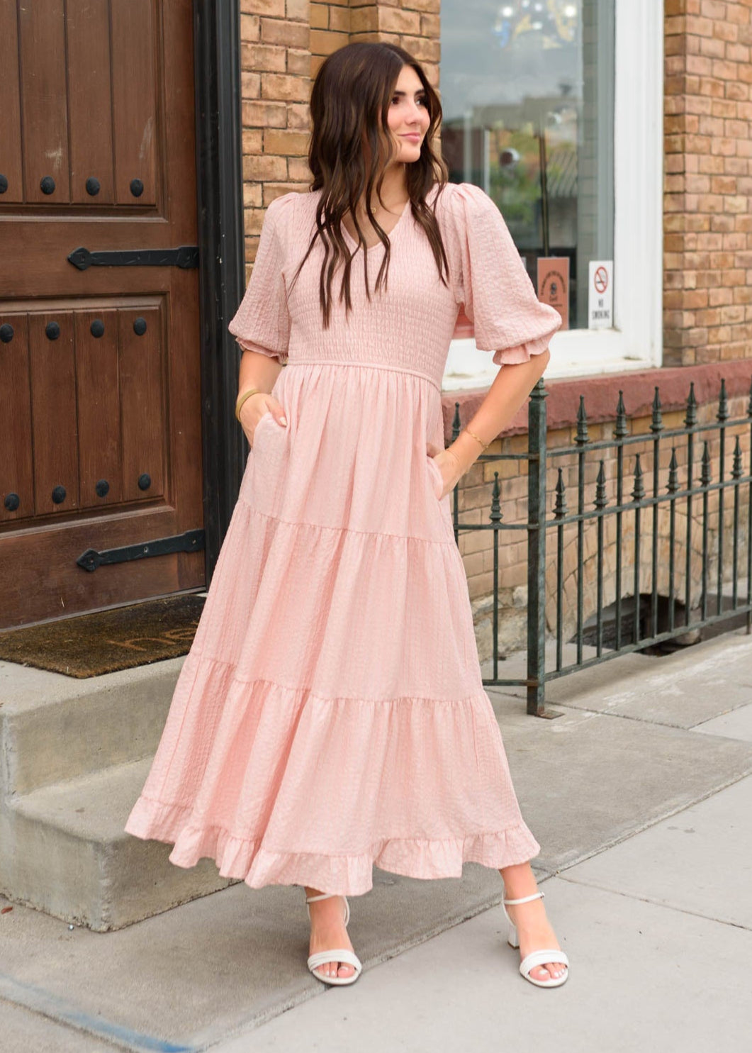 Liv Blush Smocked Dress