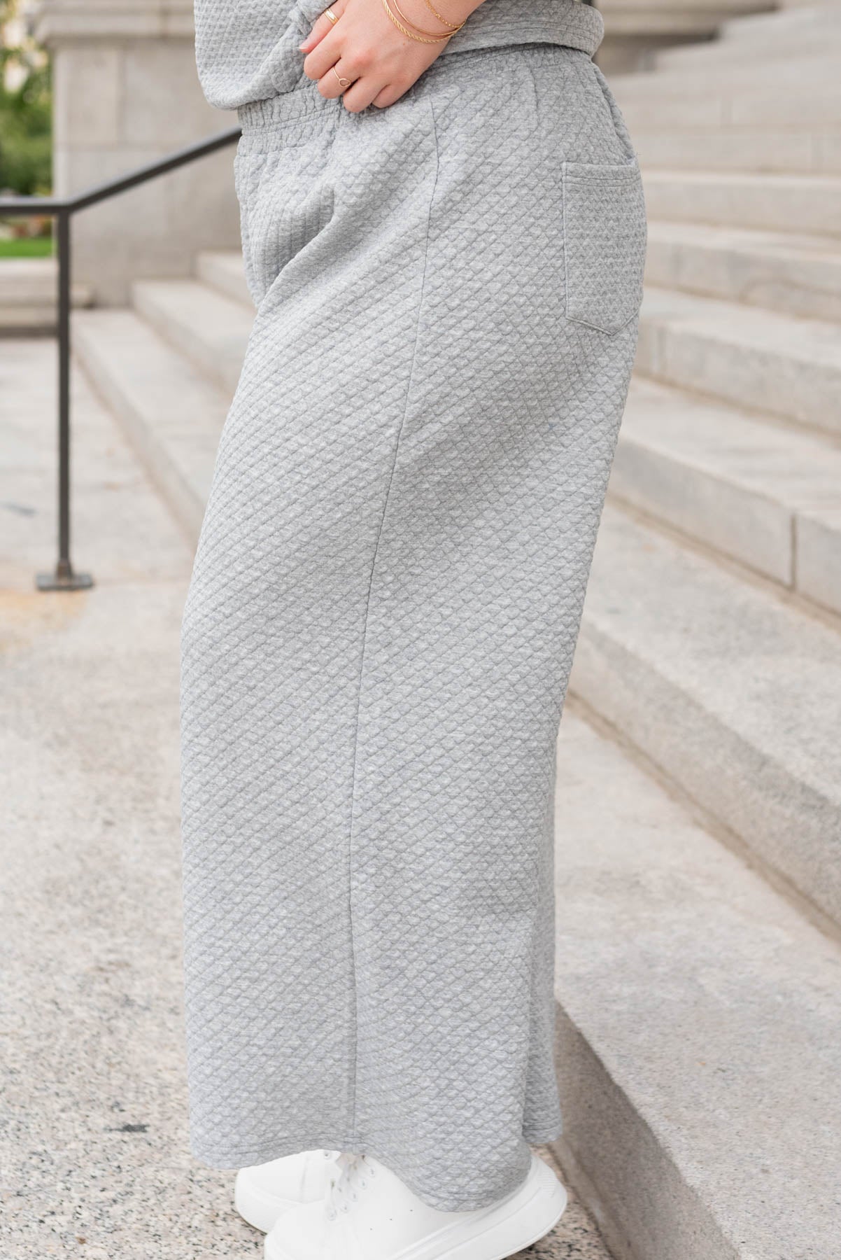 Loanna Heather Grey Knit Pants