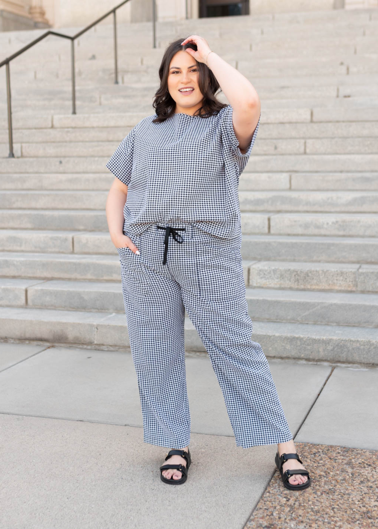 Lois Black Gingham Pants