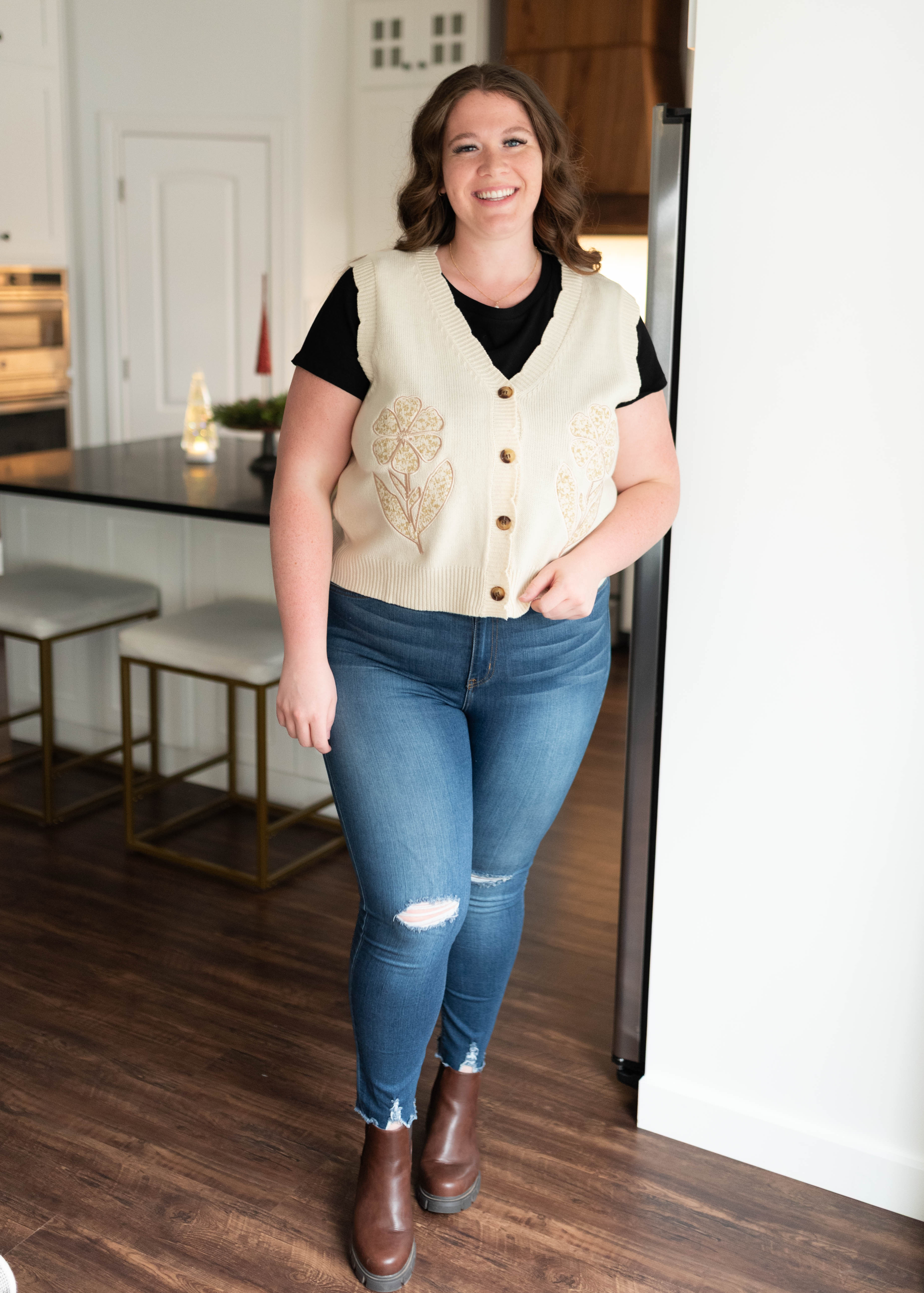 Lyra Flower Patch Sweater Vest