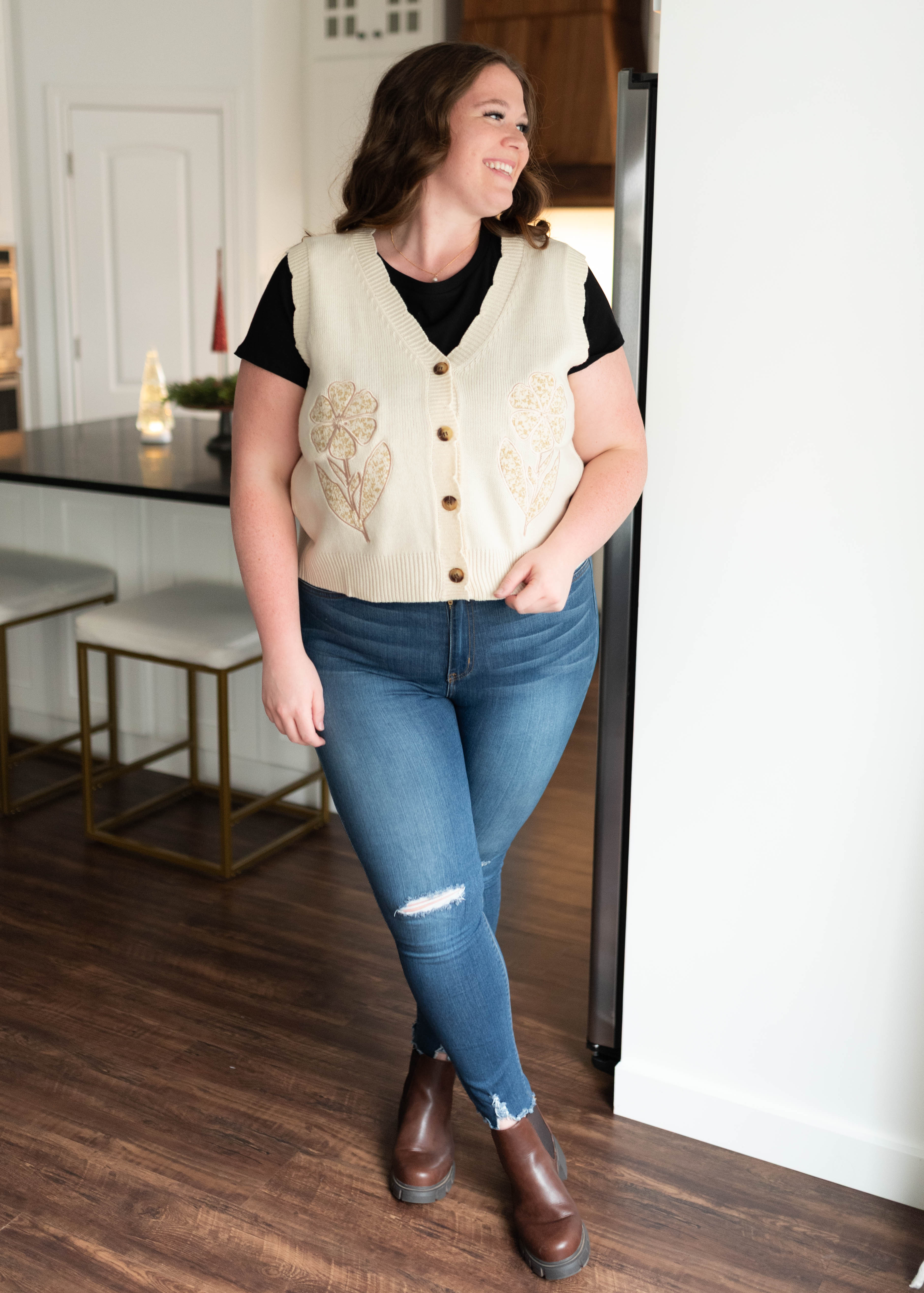 Lyra Flower Patch Sweater Vest
