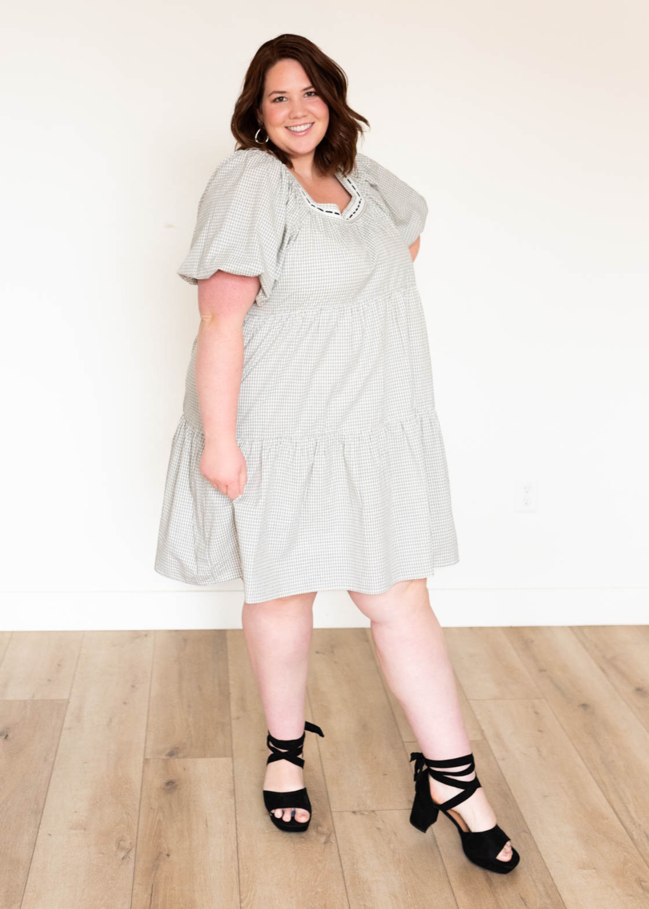 Mackenzie Black Checkered Dress