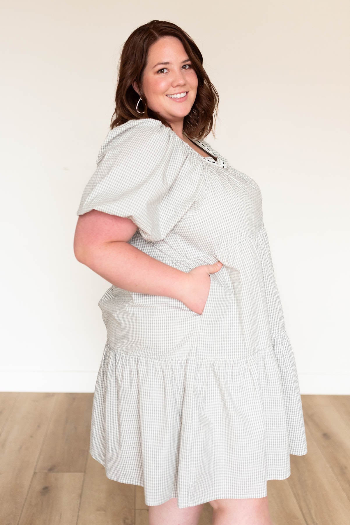 Mackenzie Black Checkered Dress