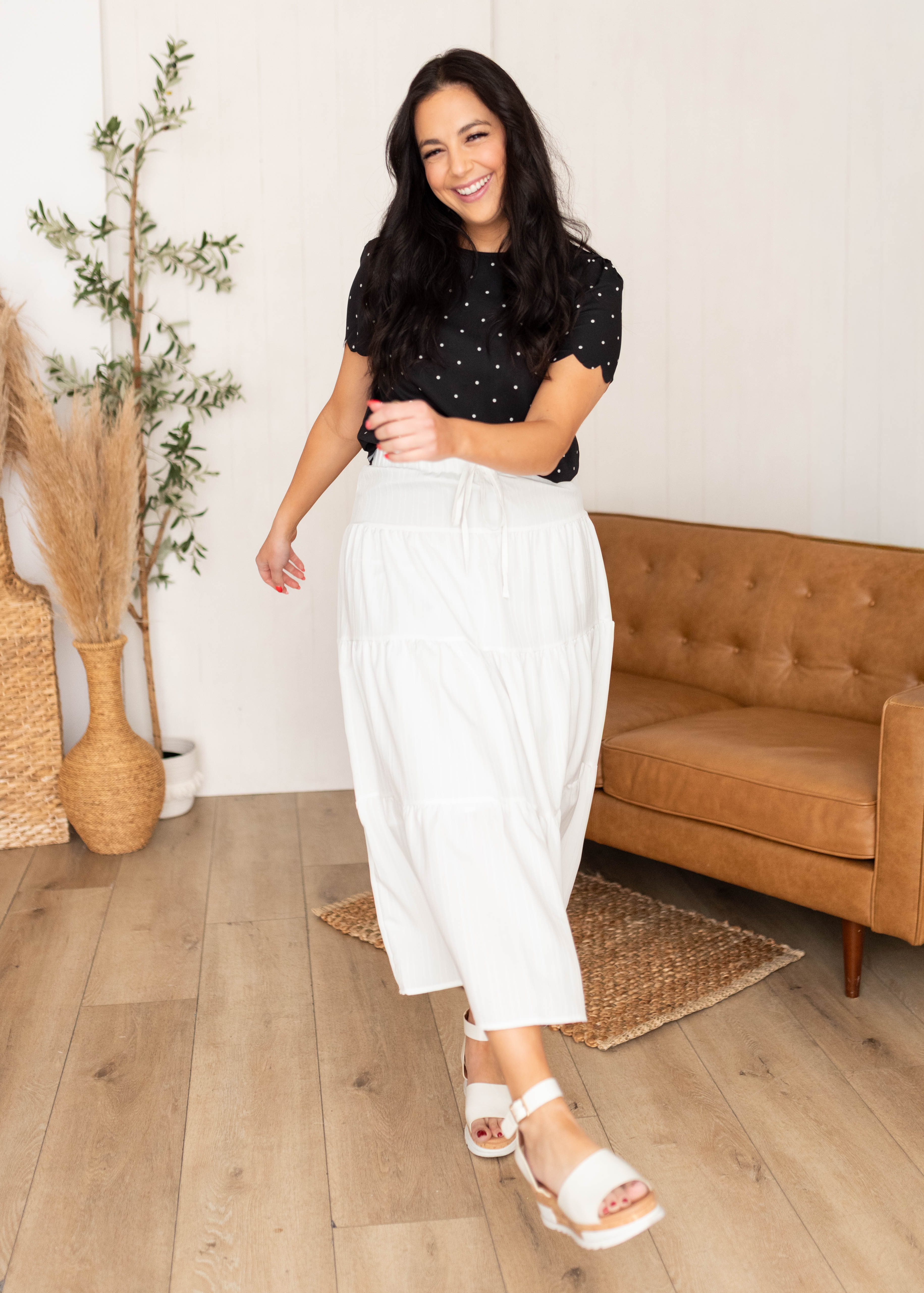 Madelynn White Tiered Skirt