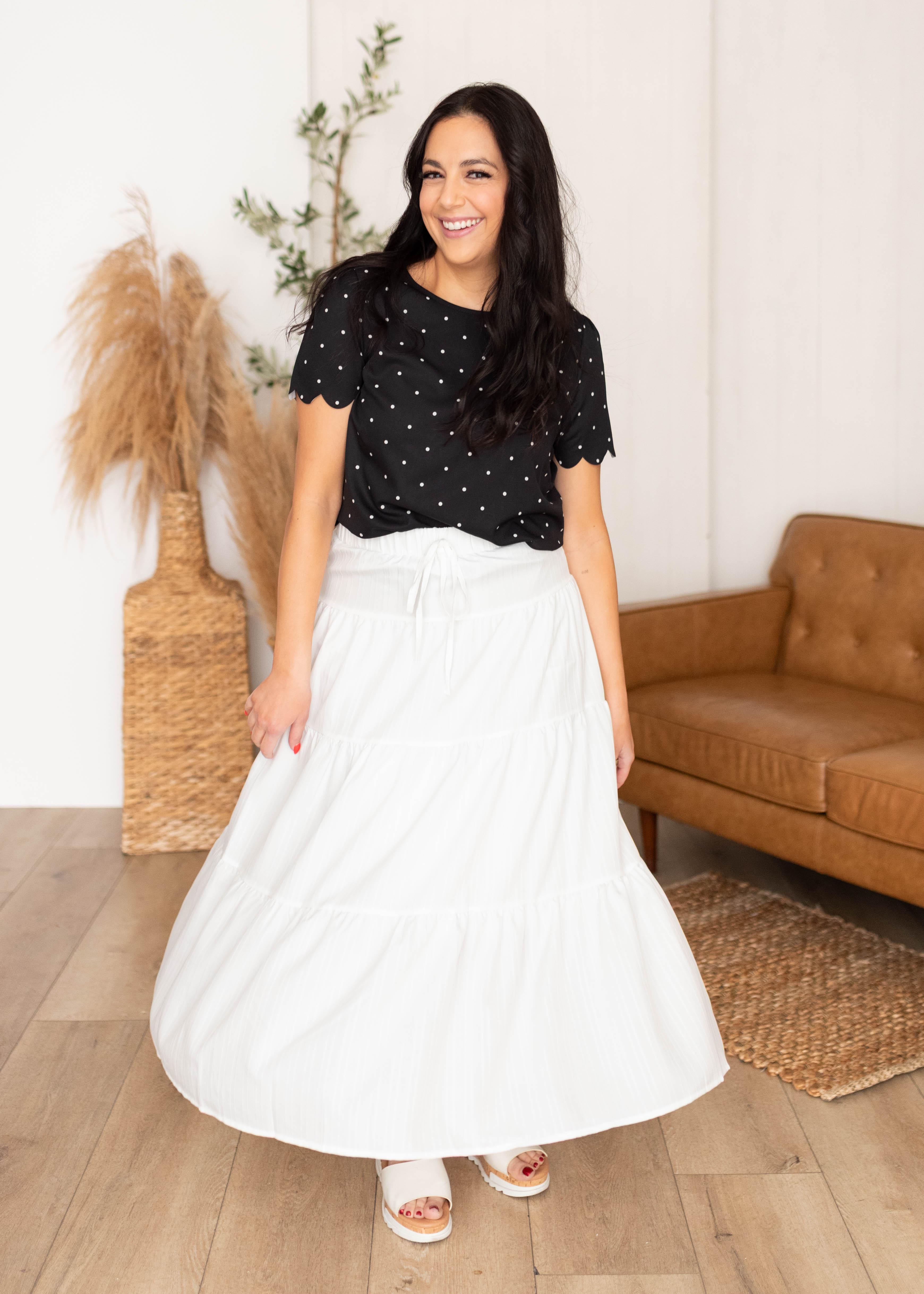 Madelynn White Tiered Skirt