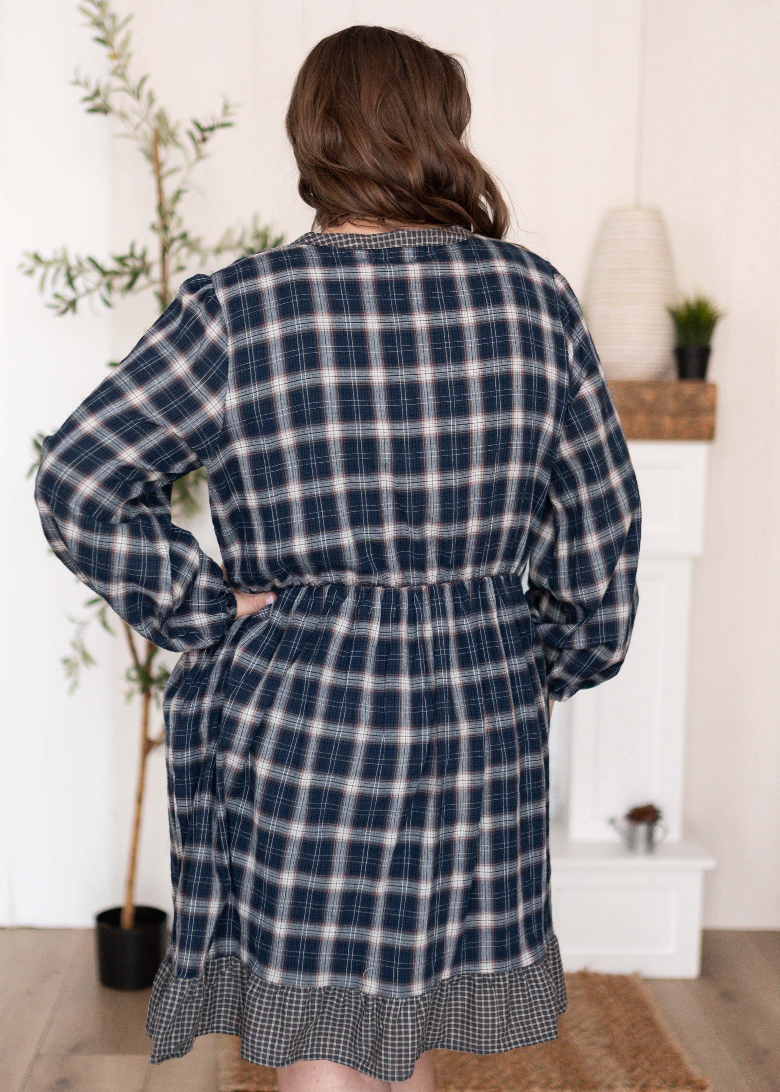 Madilyn Navy Plaid Dress