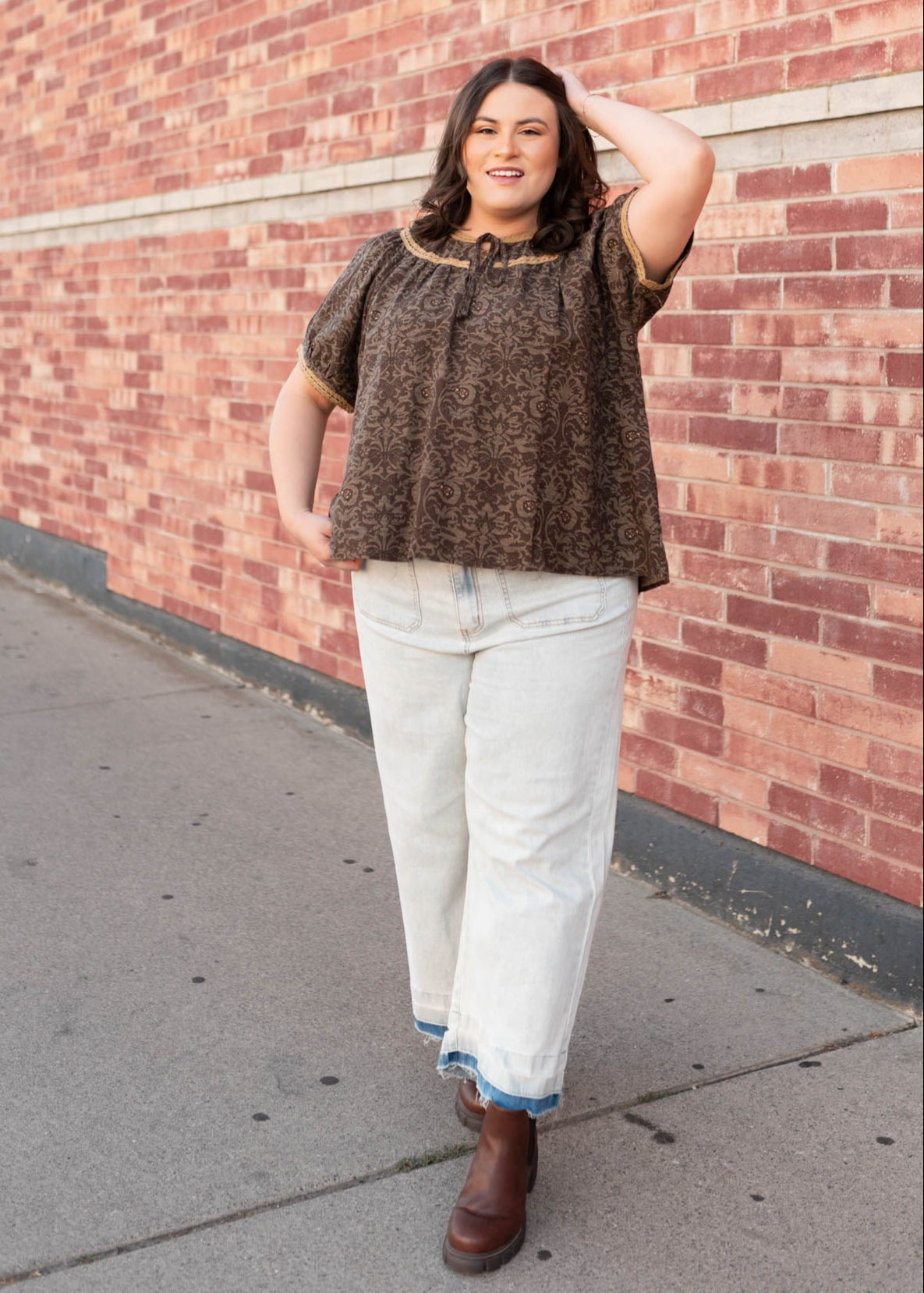 Madison Brown Pattern Top