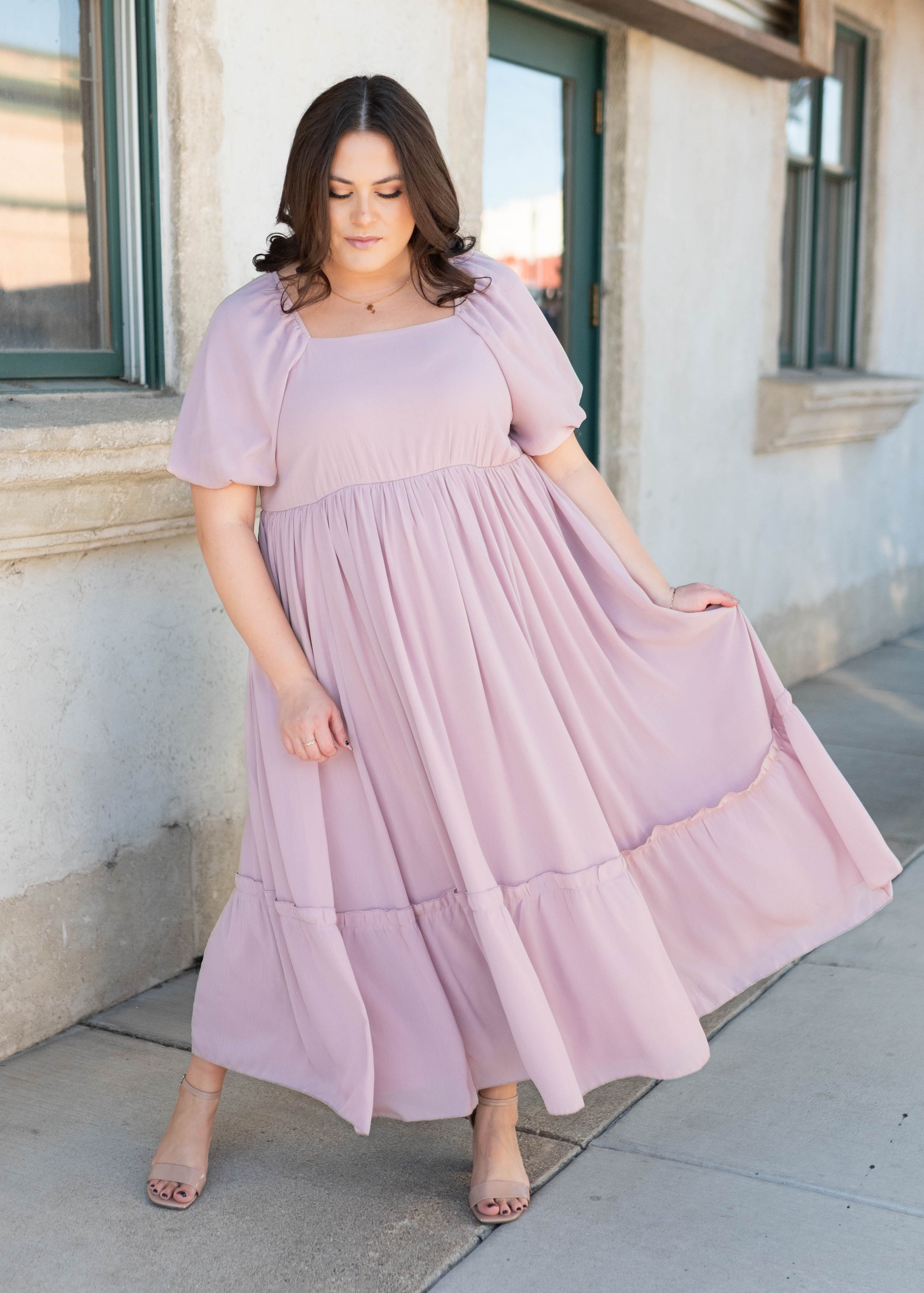 Margo Lilac Tiered Dress