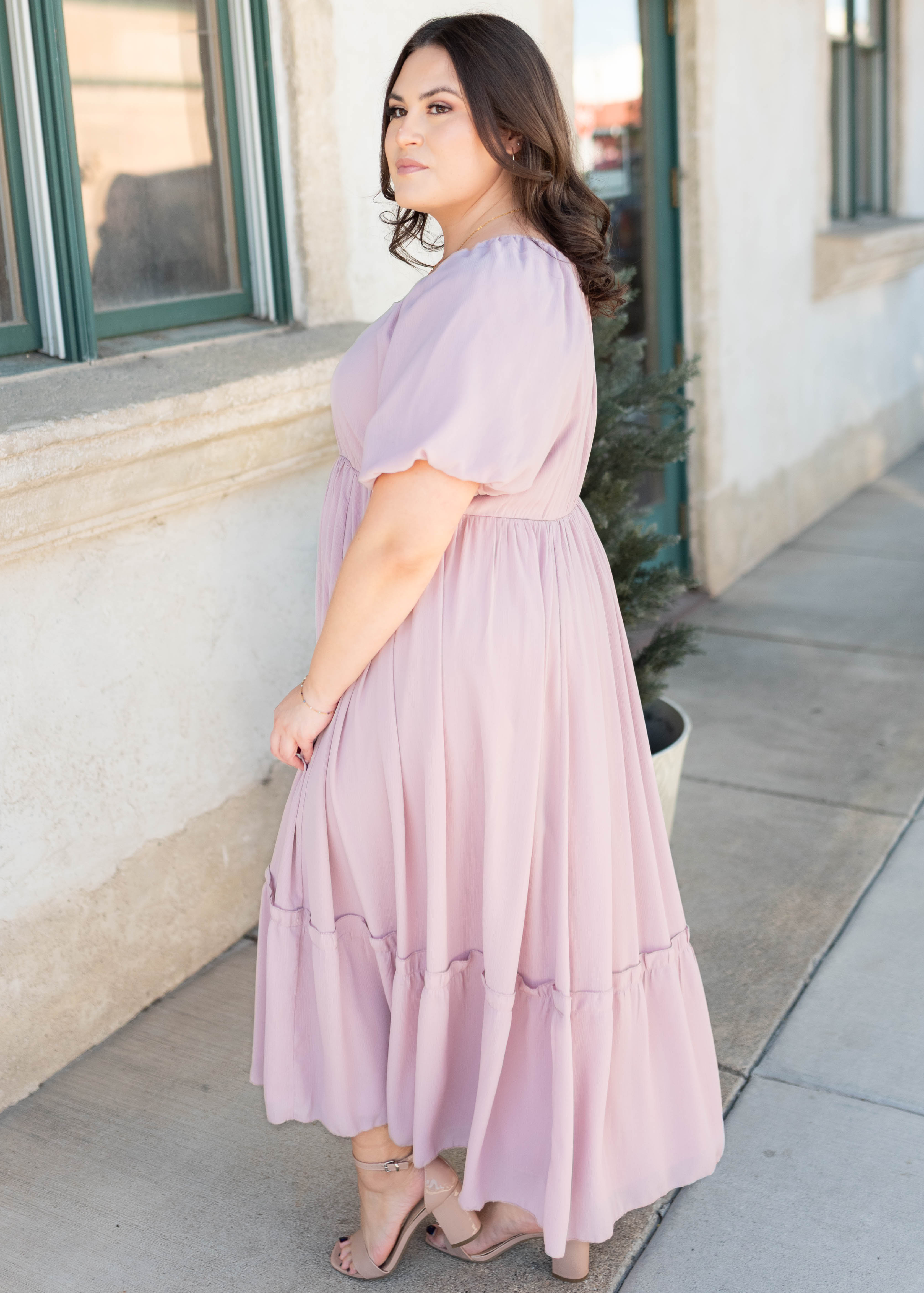 Margo Lilac Tiered Dress