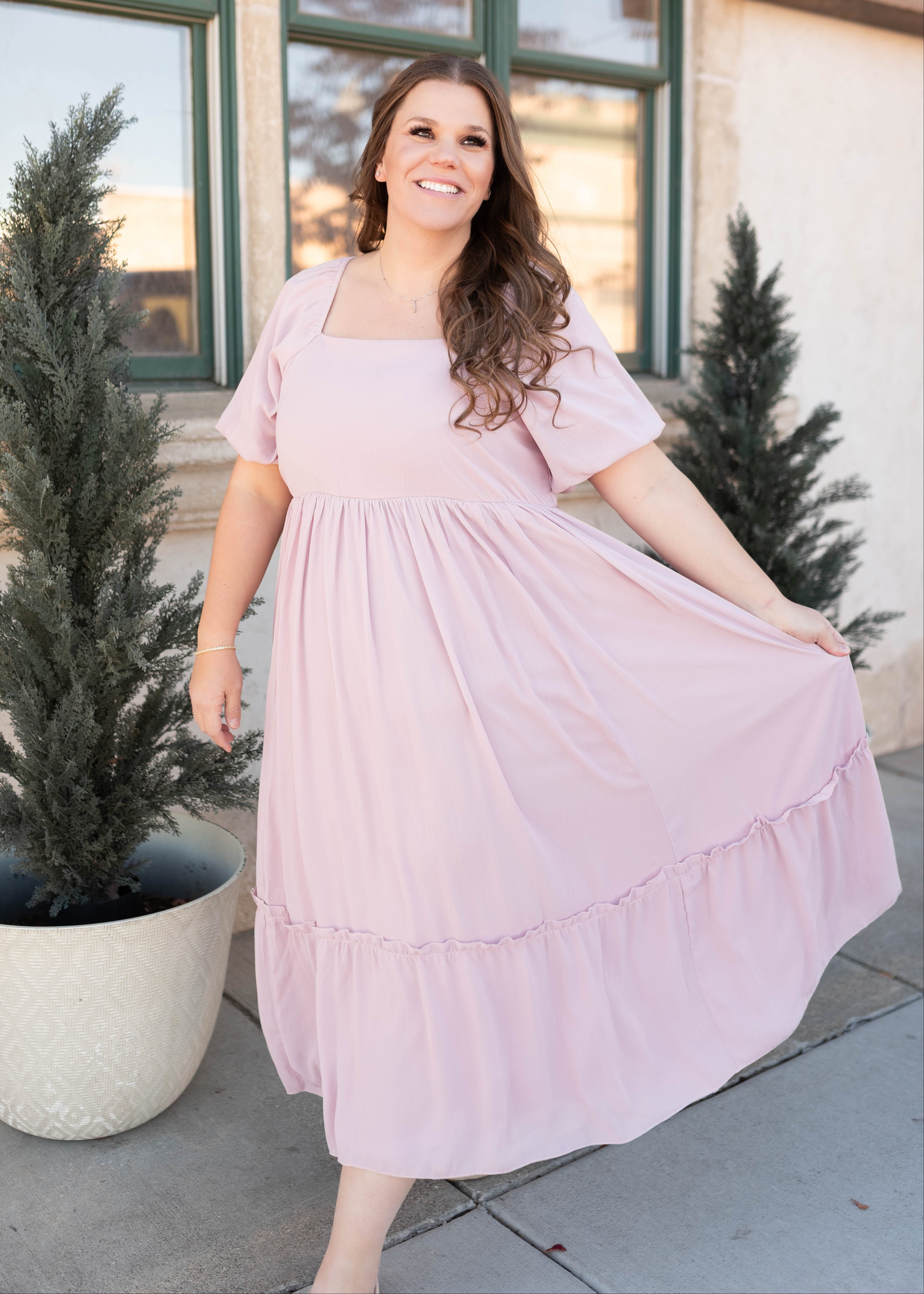 Margo Lilac Tiered Dress