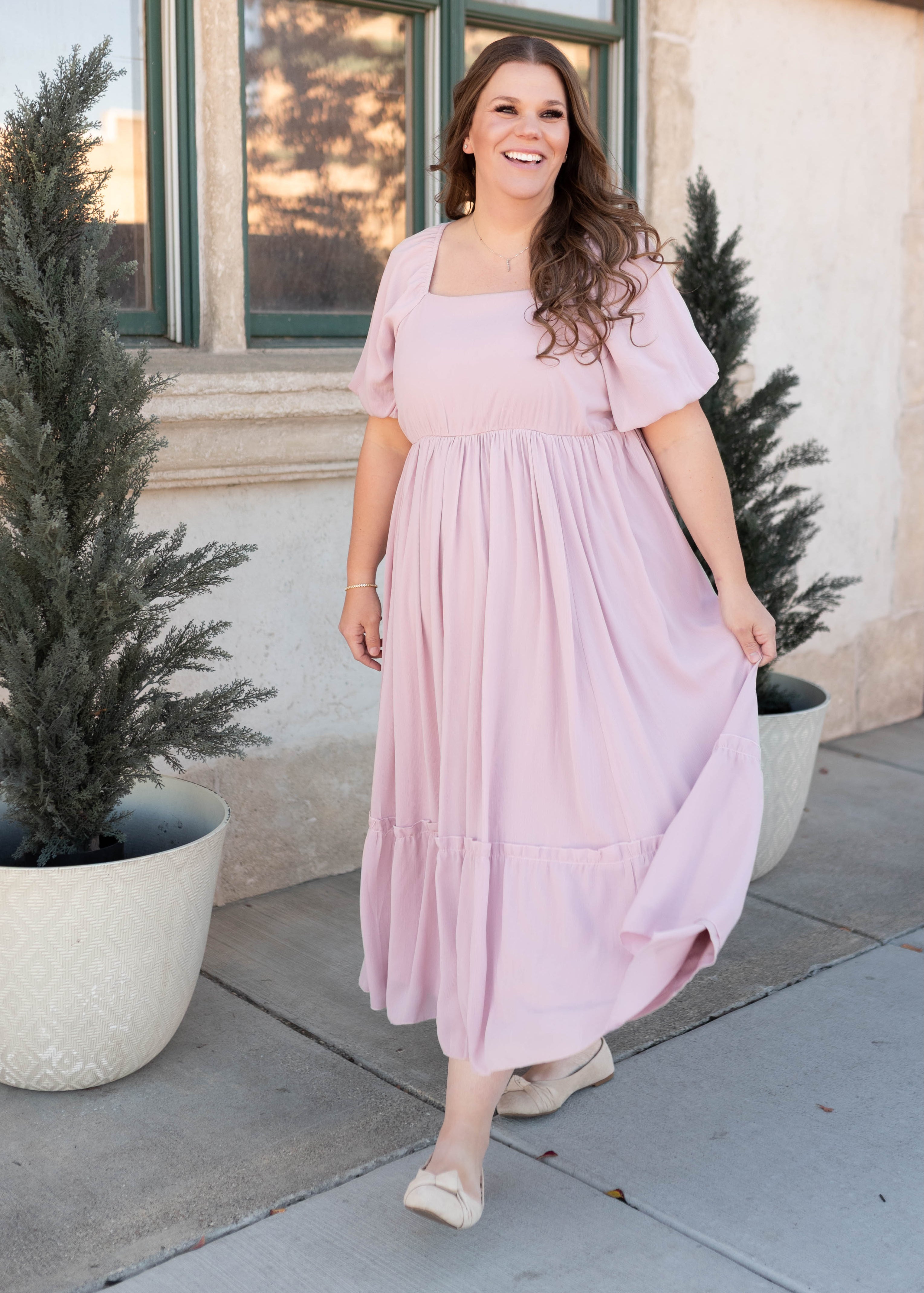 Margo Lilac Tiered Dress