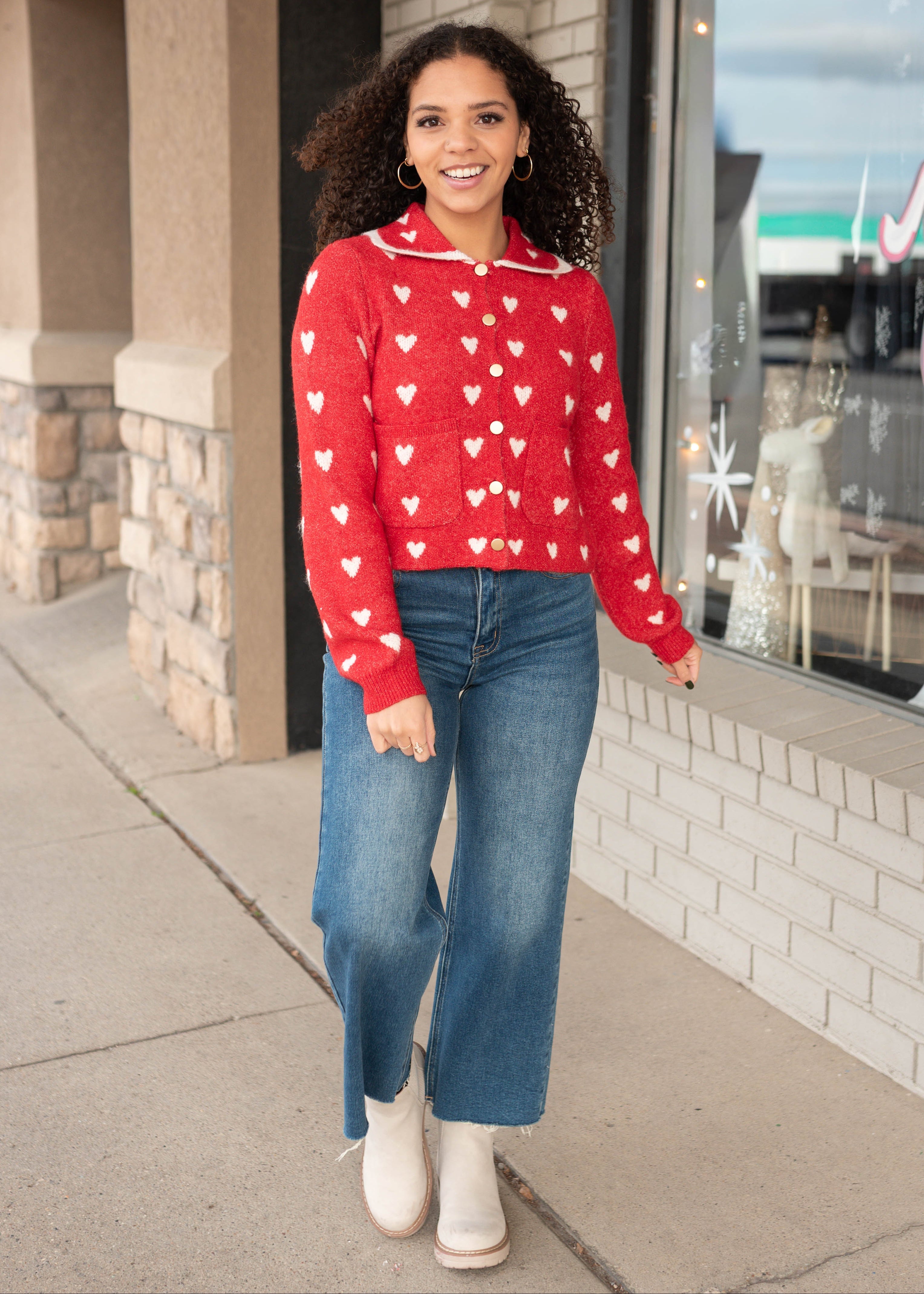 Marlie Red Heart Cardigan
