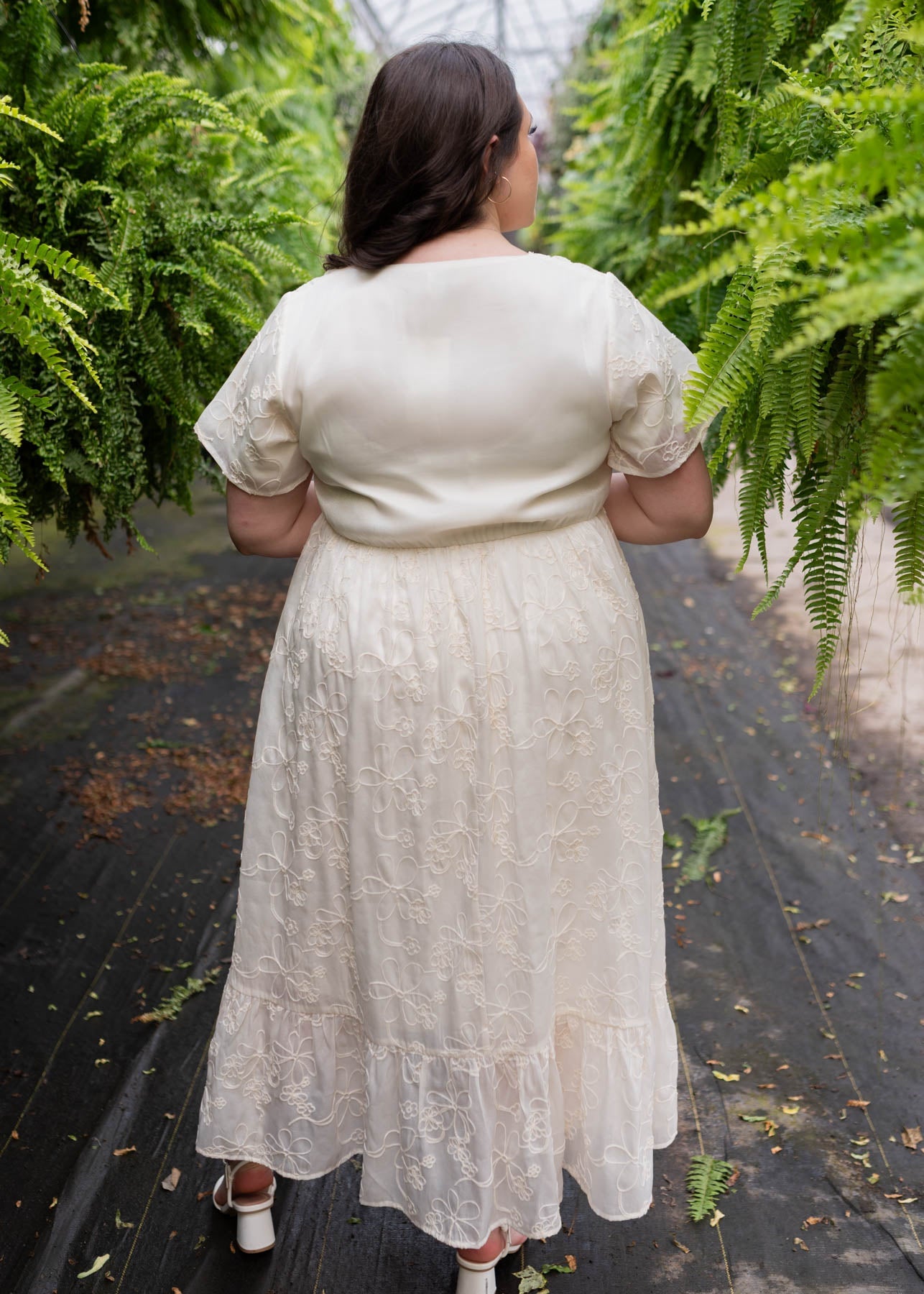 Mayla Cream Embroidered Floral Dress