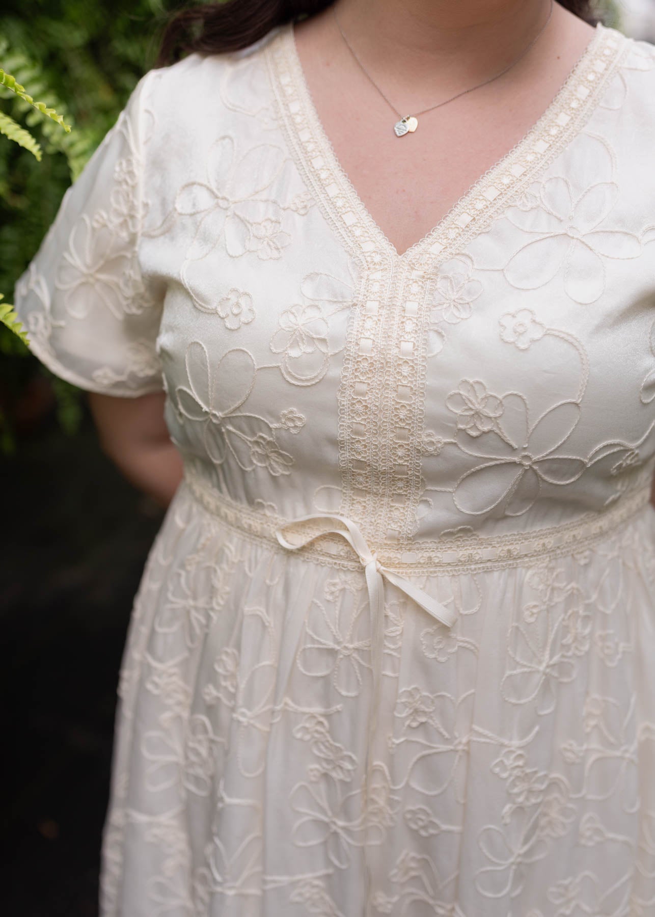 Mayla Cream Embroidered Floral Dress