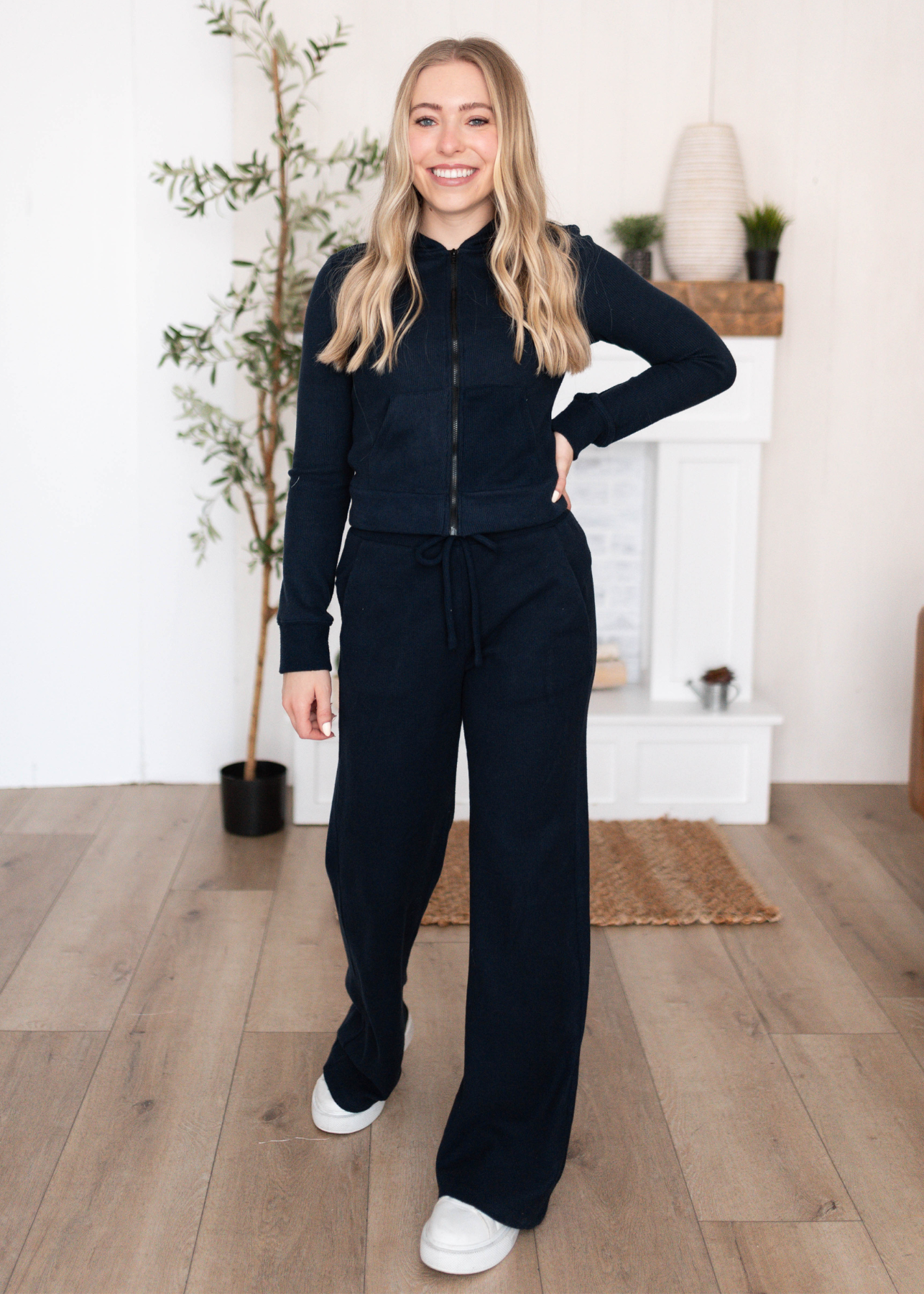Mckenna Navy Zip Up Jacket