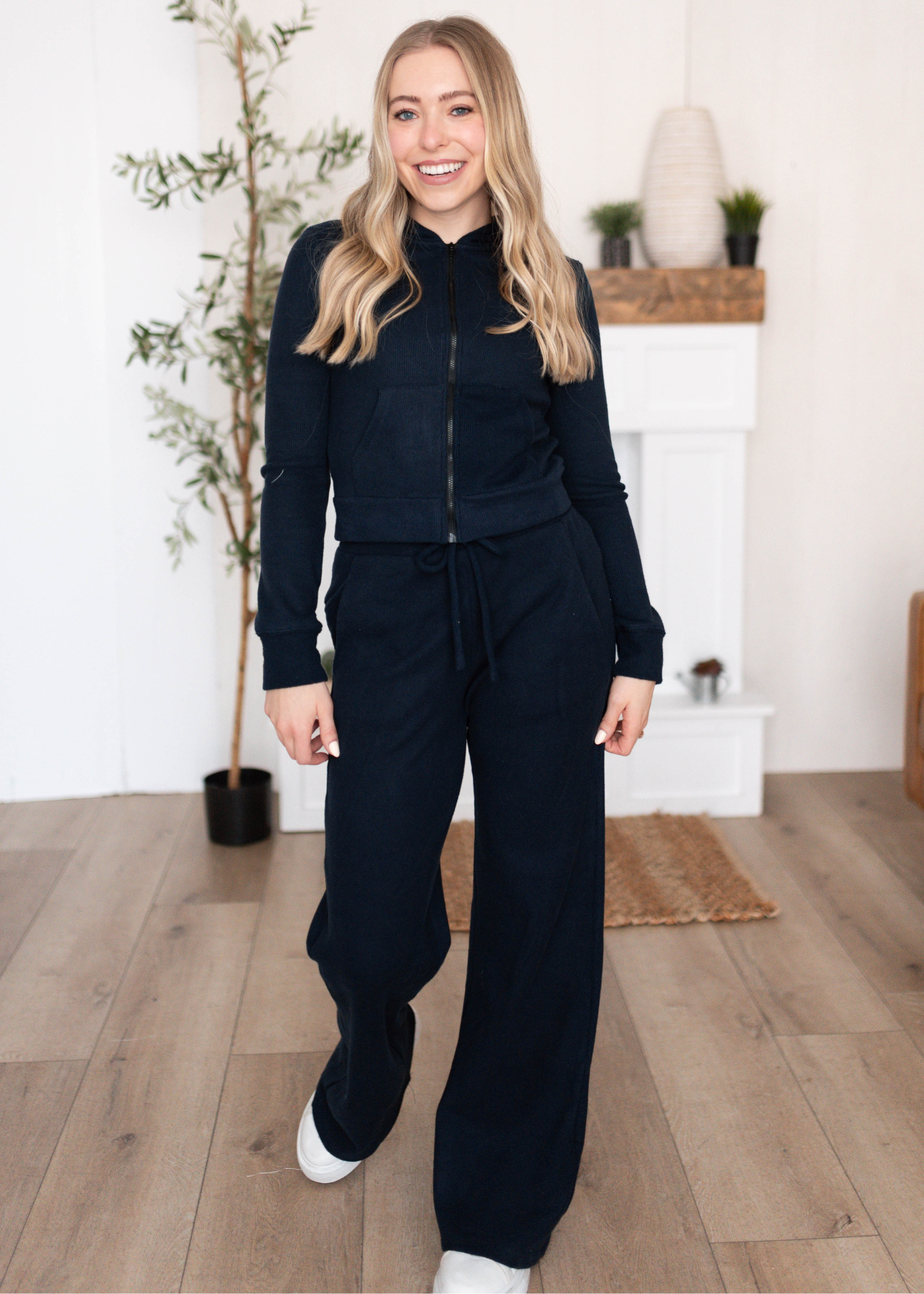 Mckenna Navy Zip Up Jacket