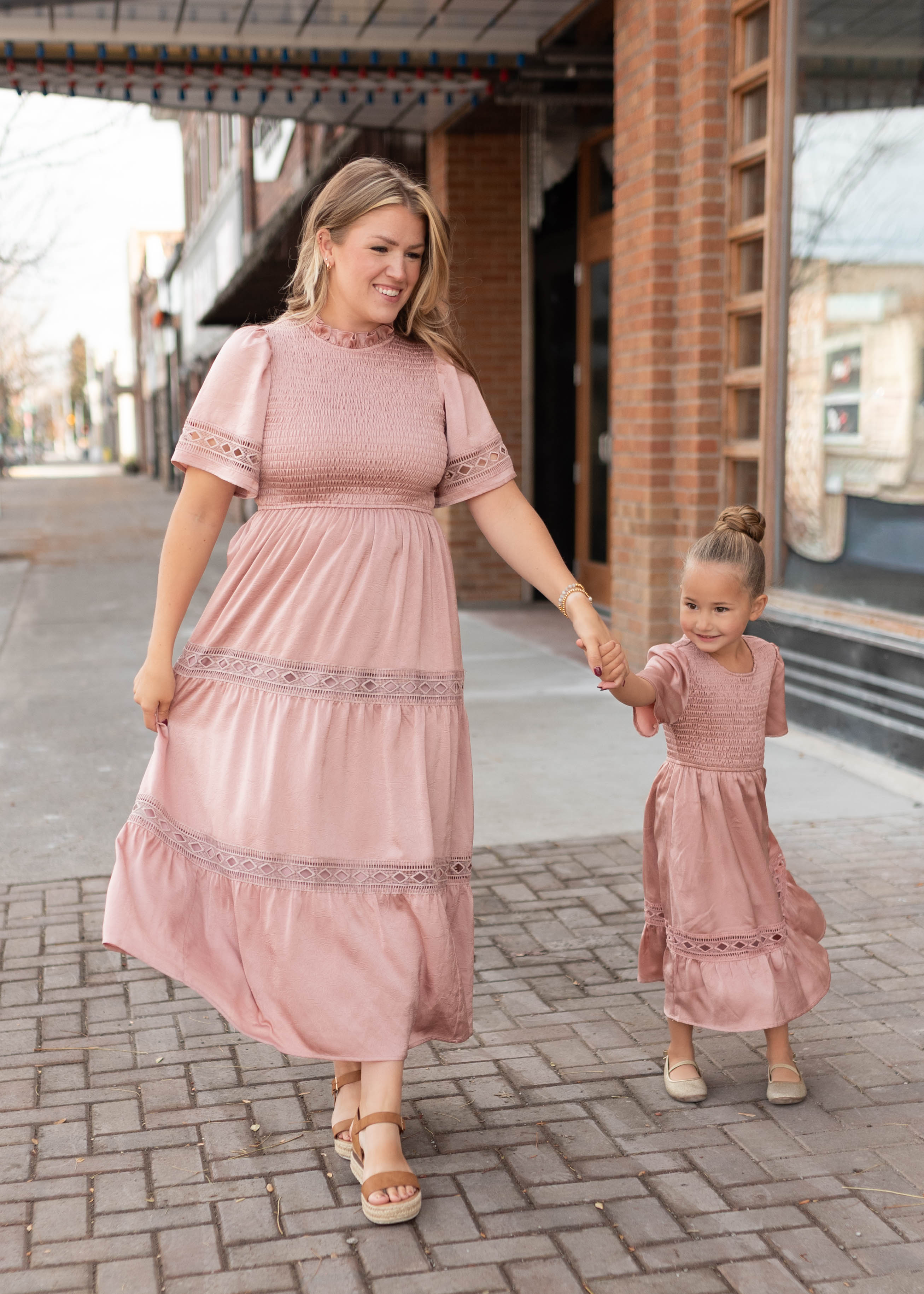 Millie Blush Smocked Little Girl Dress