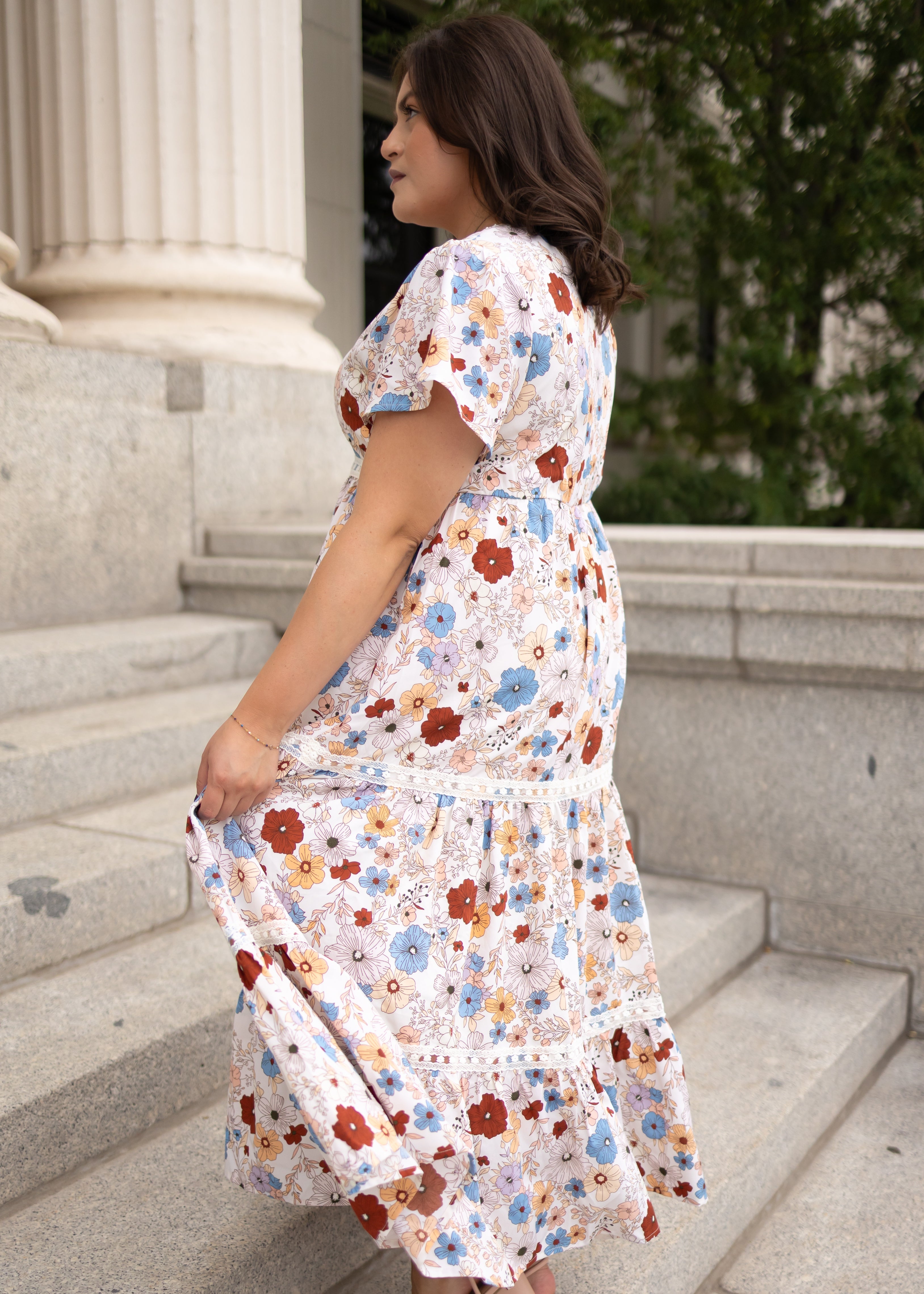 Mina Cream Floral Dress