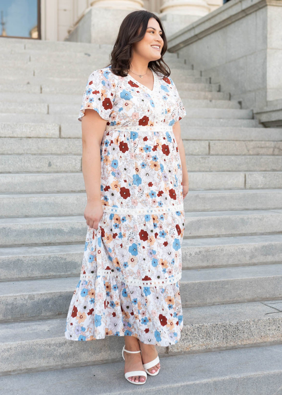 Mina Cream Floral Dress