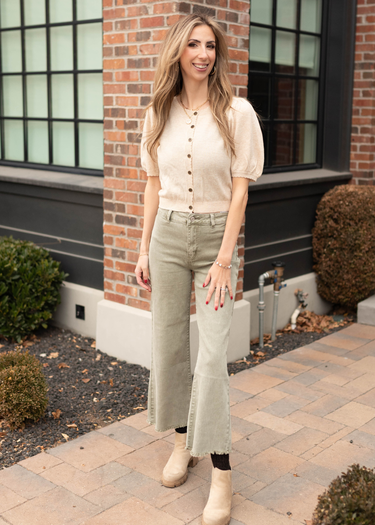Norah Olive Wide Leg Pants