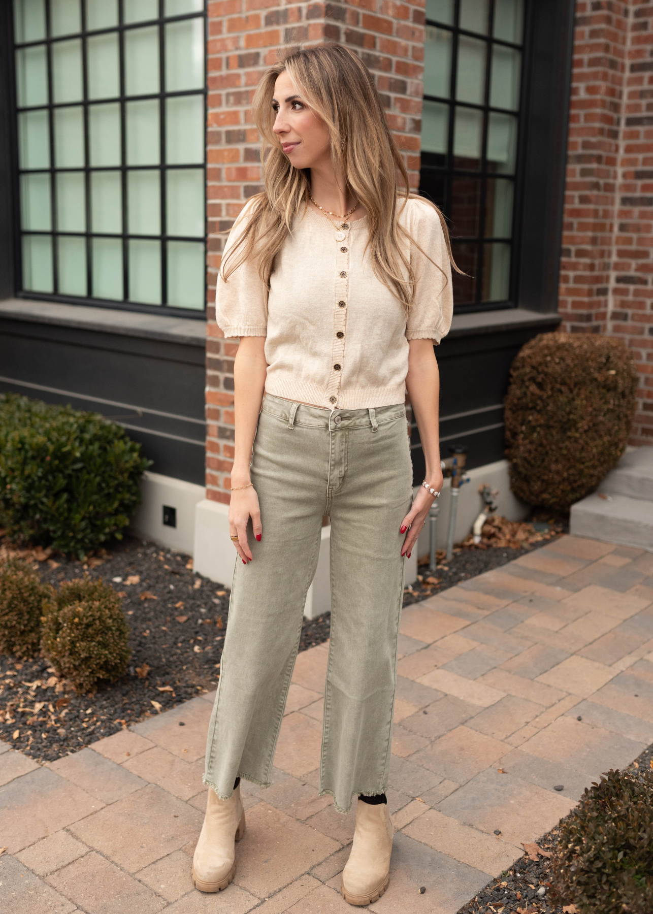 Norah Olive Wide Leg Pants