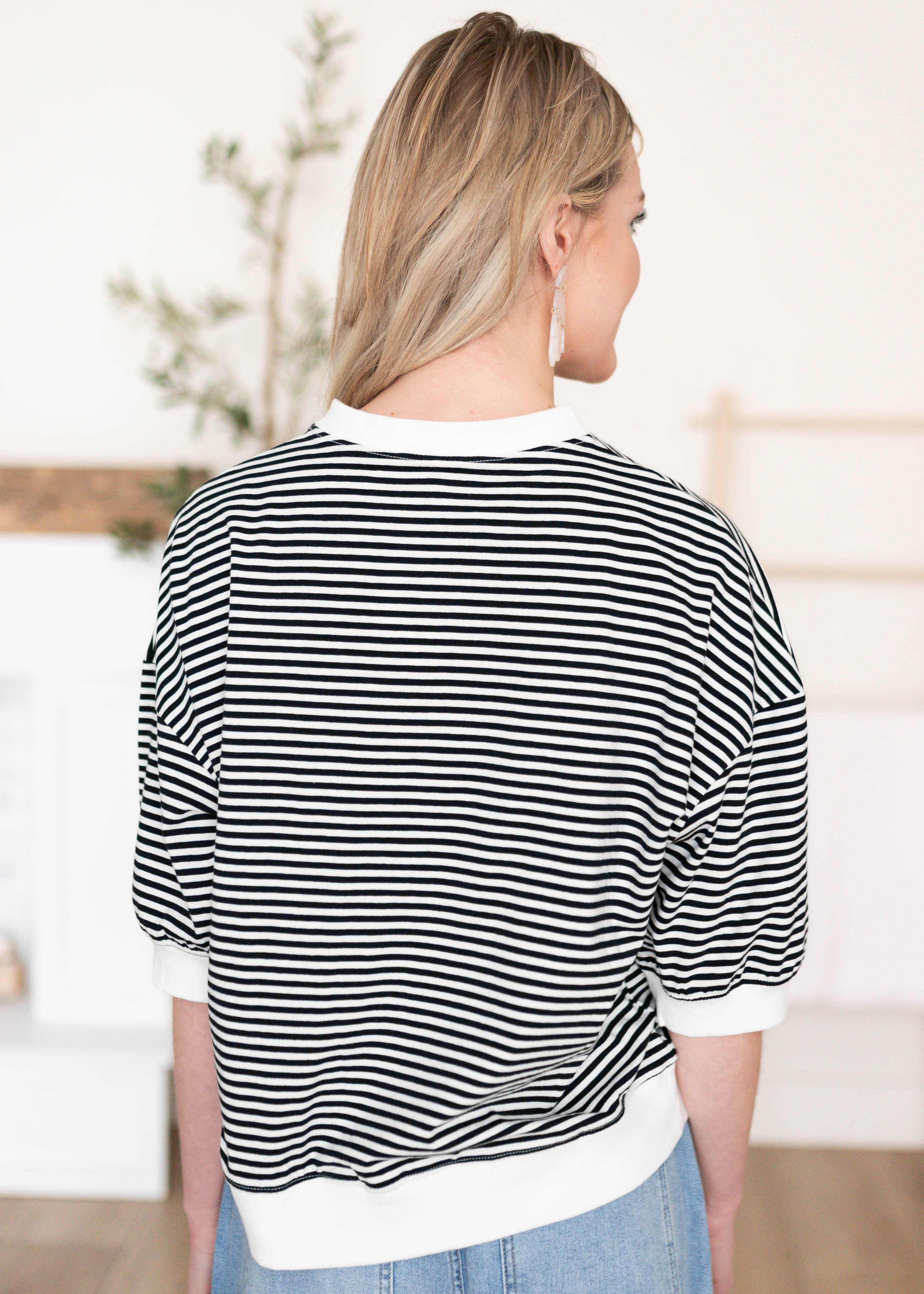 Oaklynn Black Stripe Top