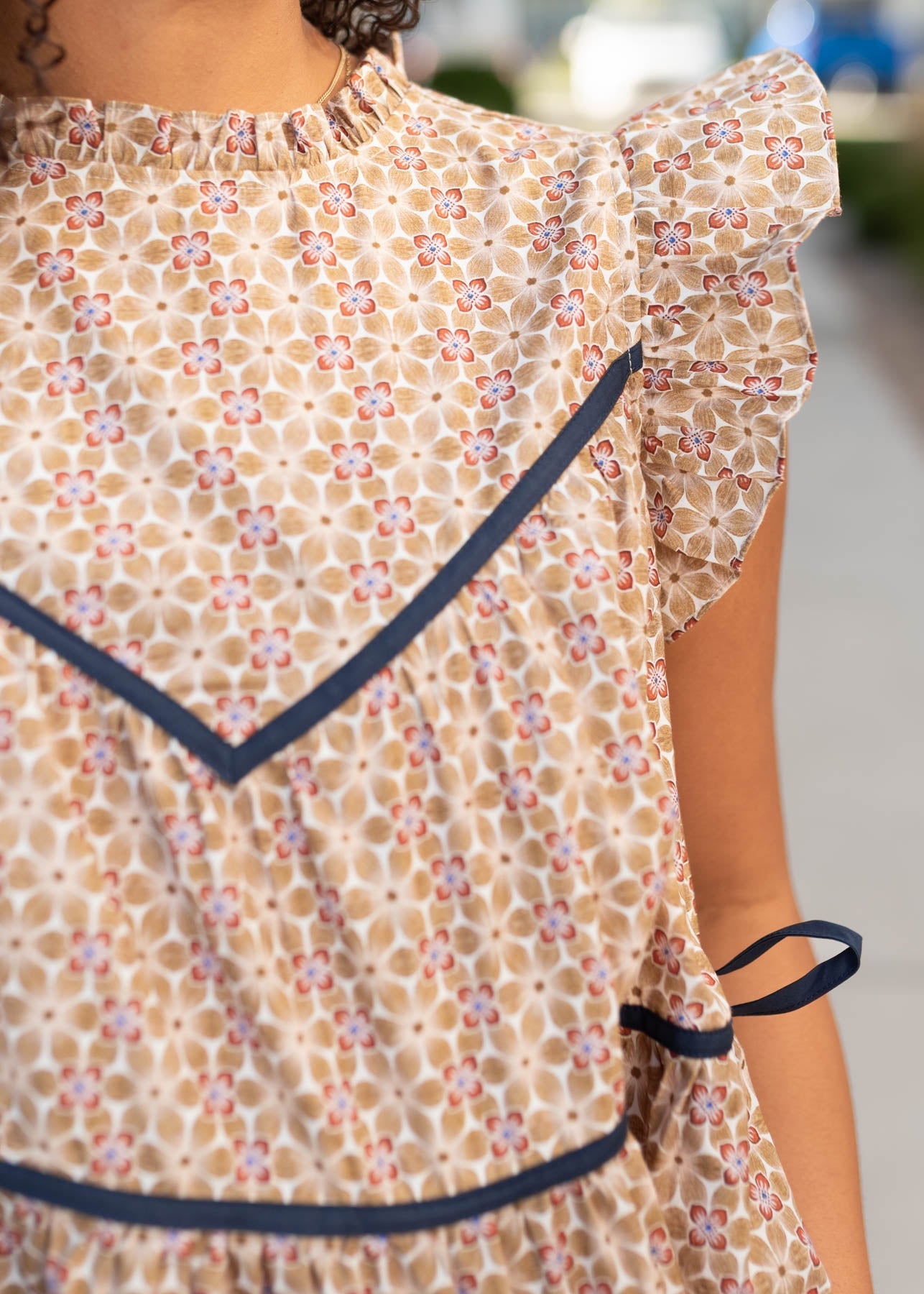 Olivia Taupe Floral Top