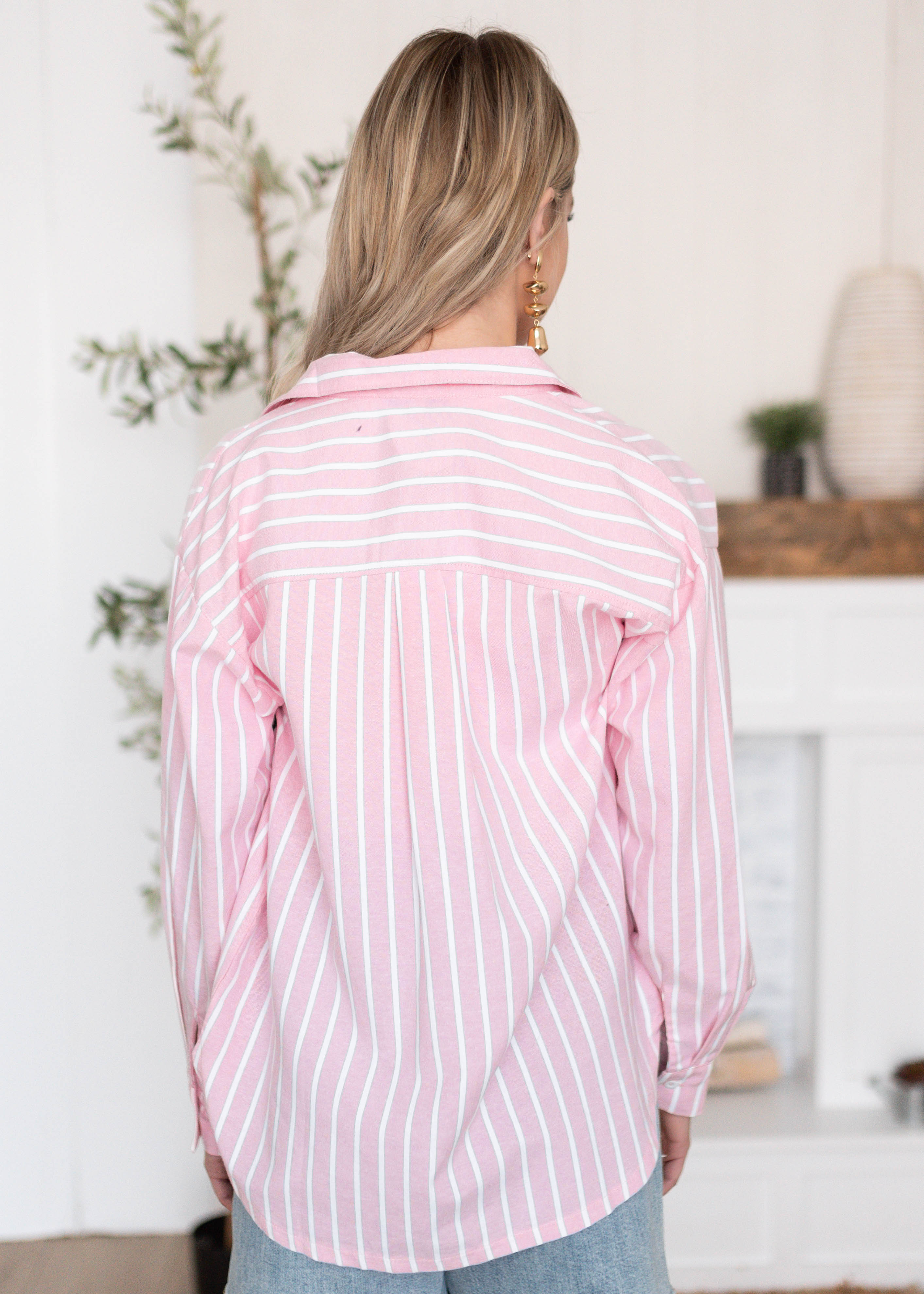 Payton Pink Button Up Top