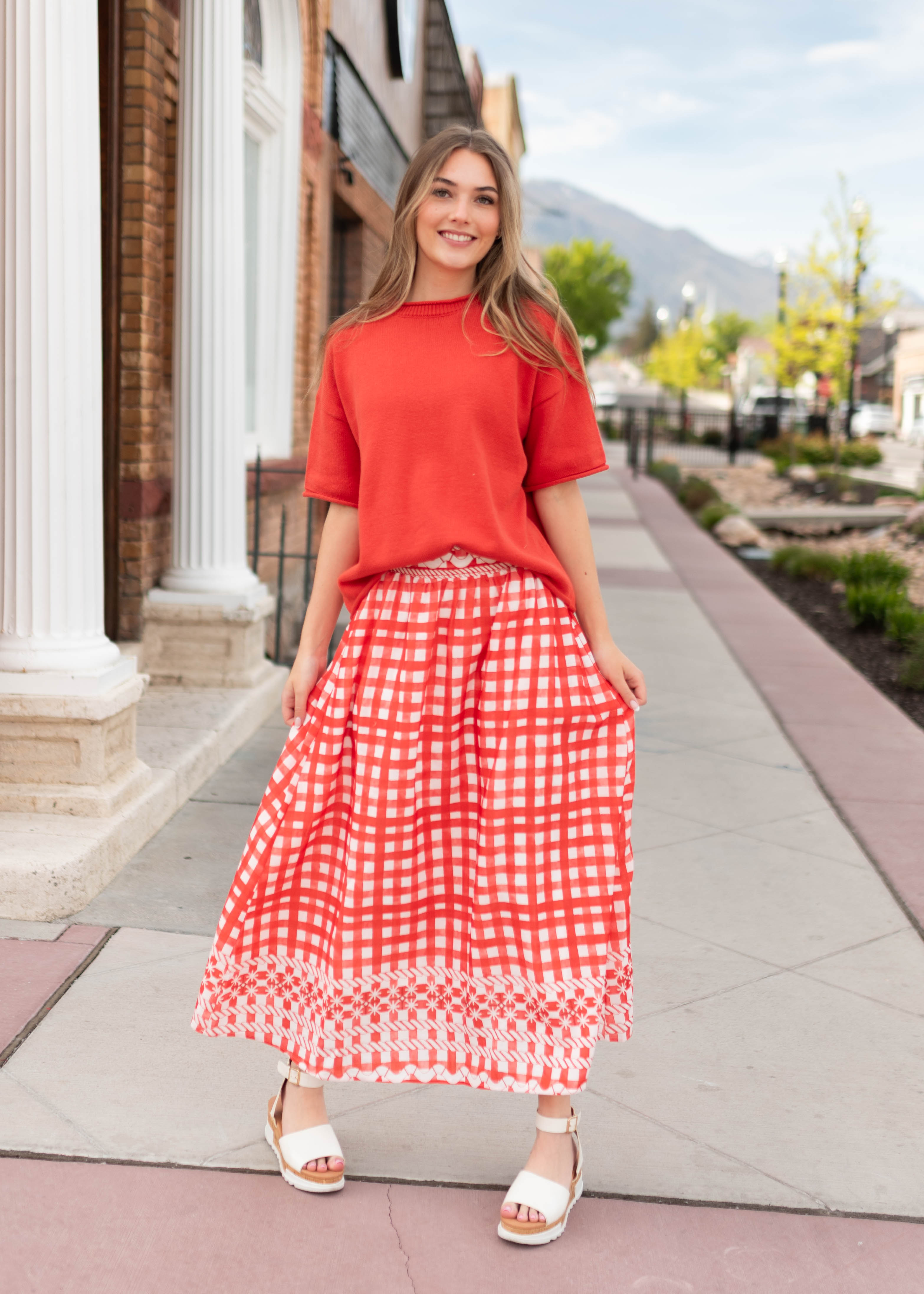 Romona Red Knit Sweater