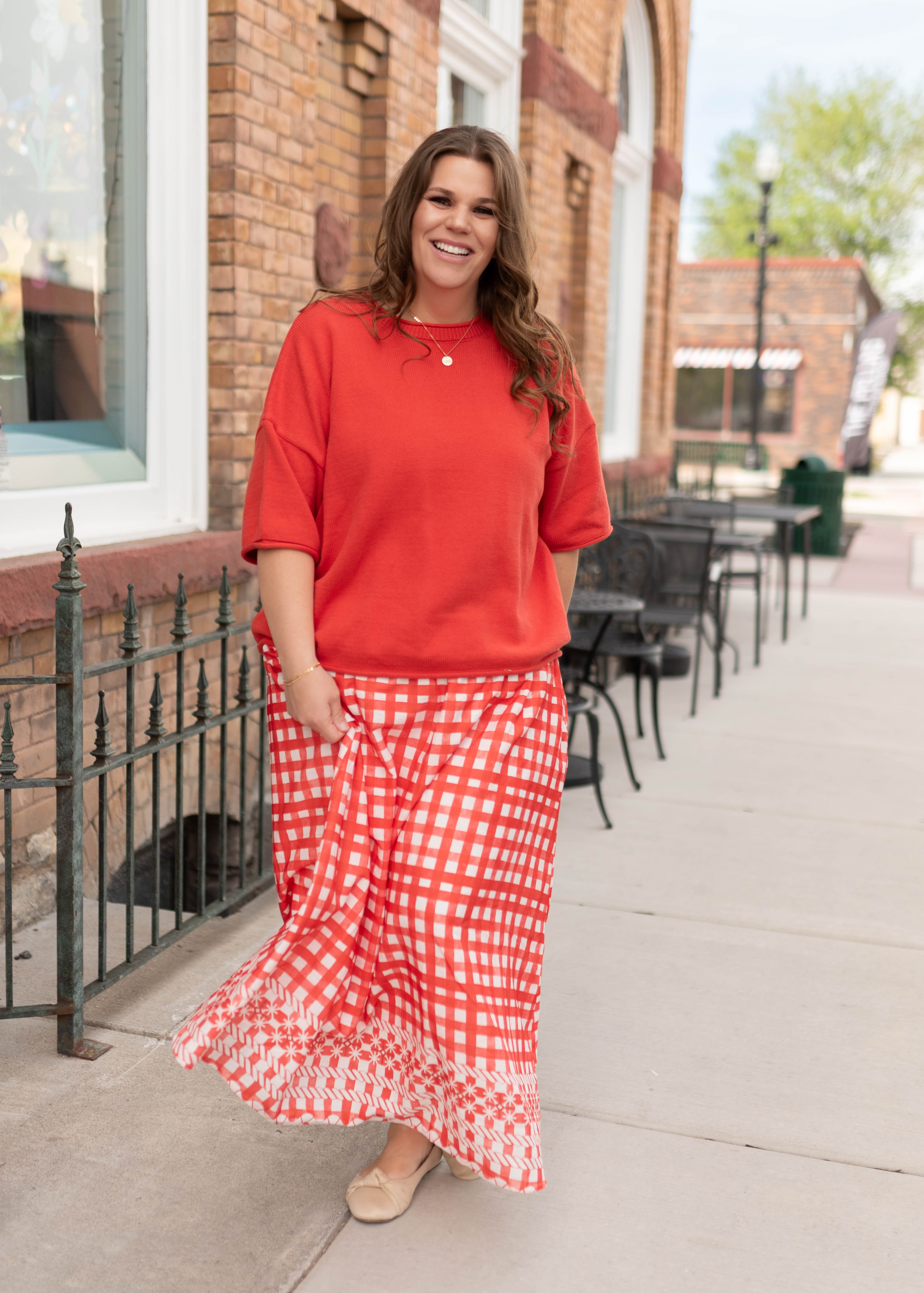 Romona Red Knit Sweater