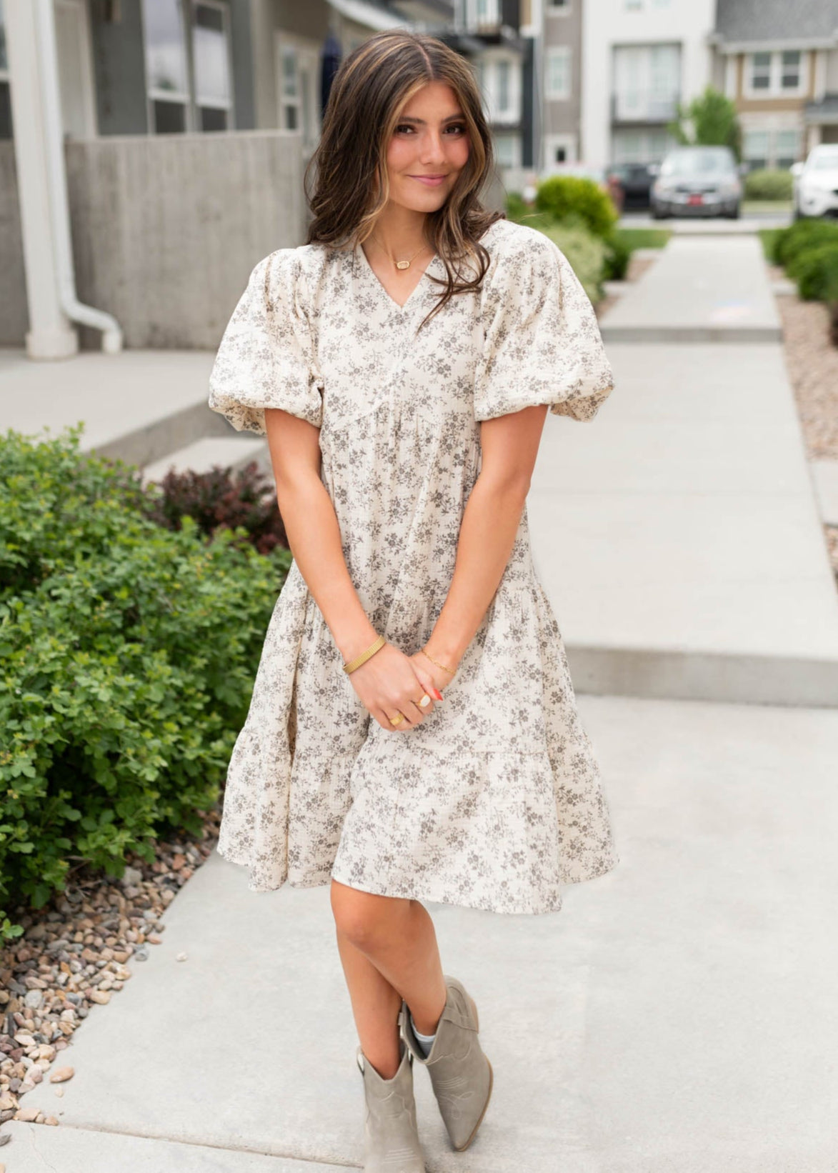 Remie Natural Floral Dress