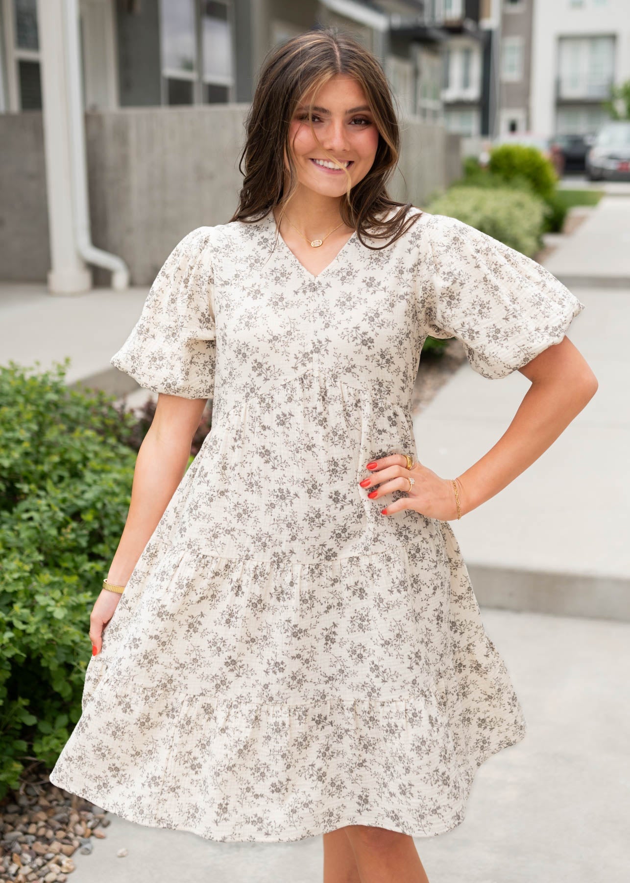 Remie Natural Floral Dress