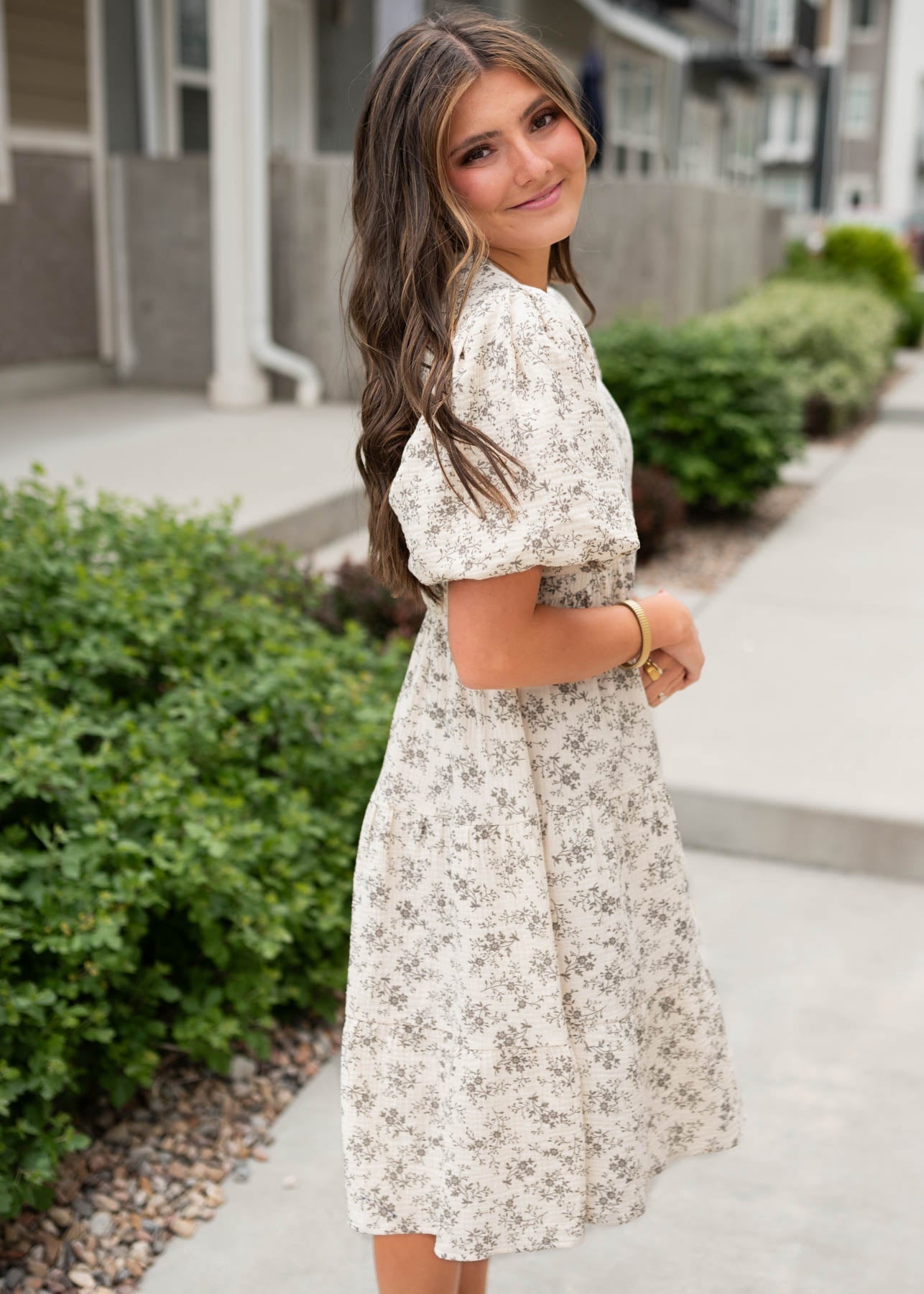Remie Natural Floral Dress