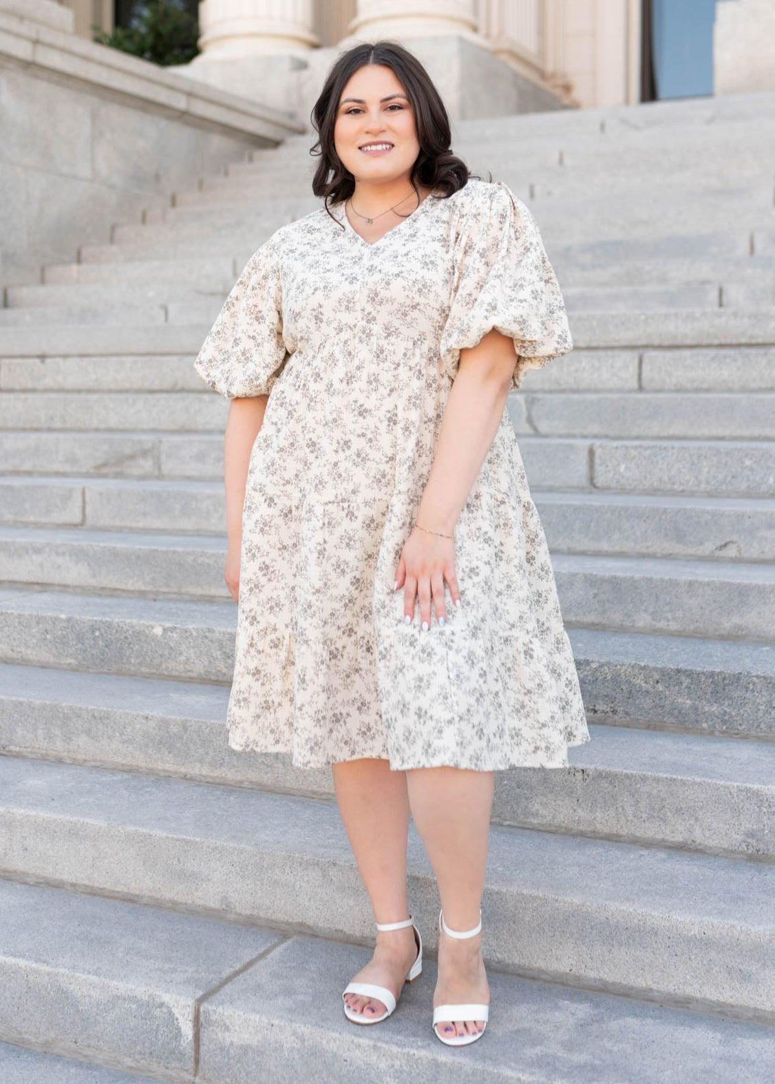 Remie Natural Floral Dress
