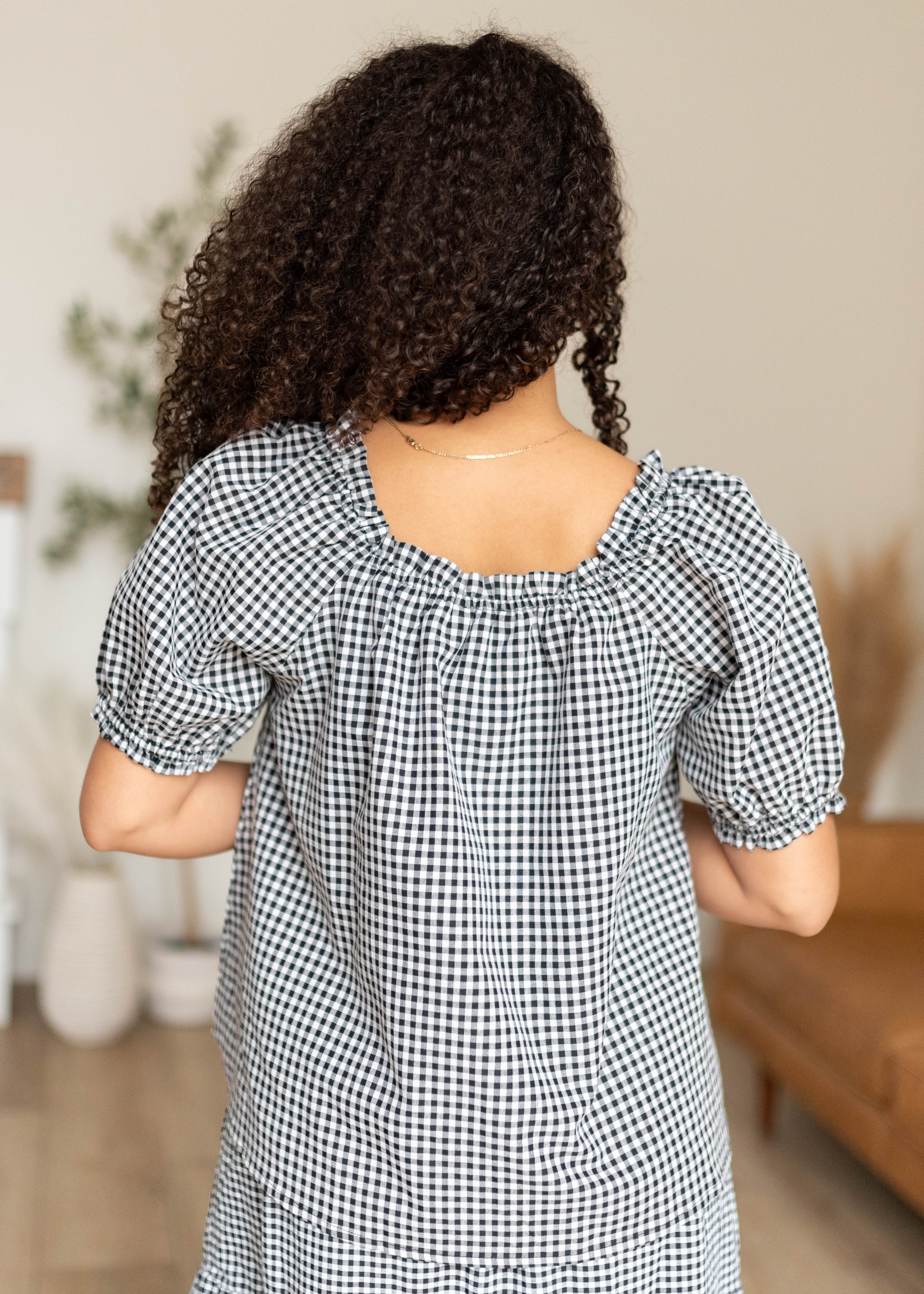 Rosalia Gingham Babydoll Top