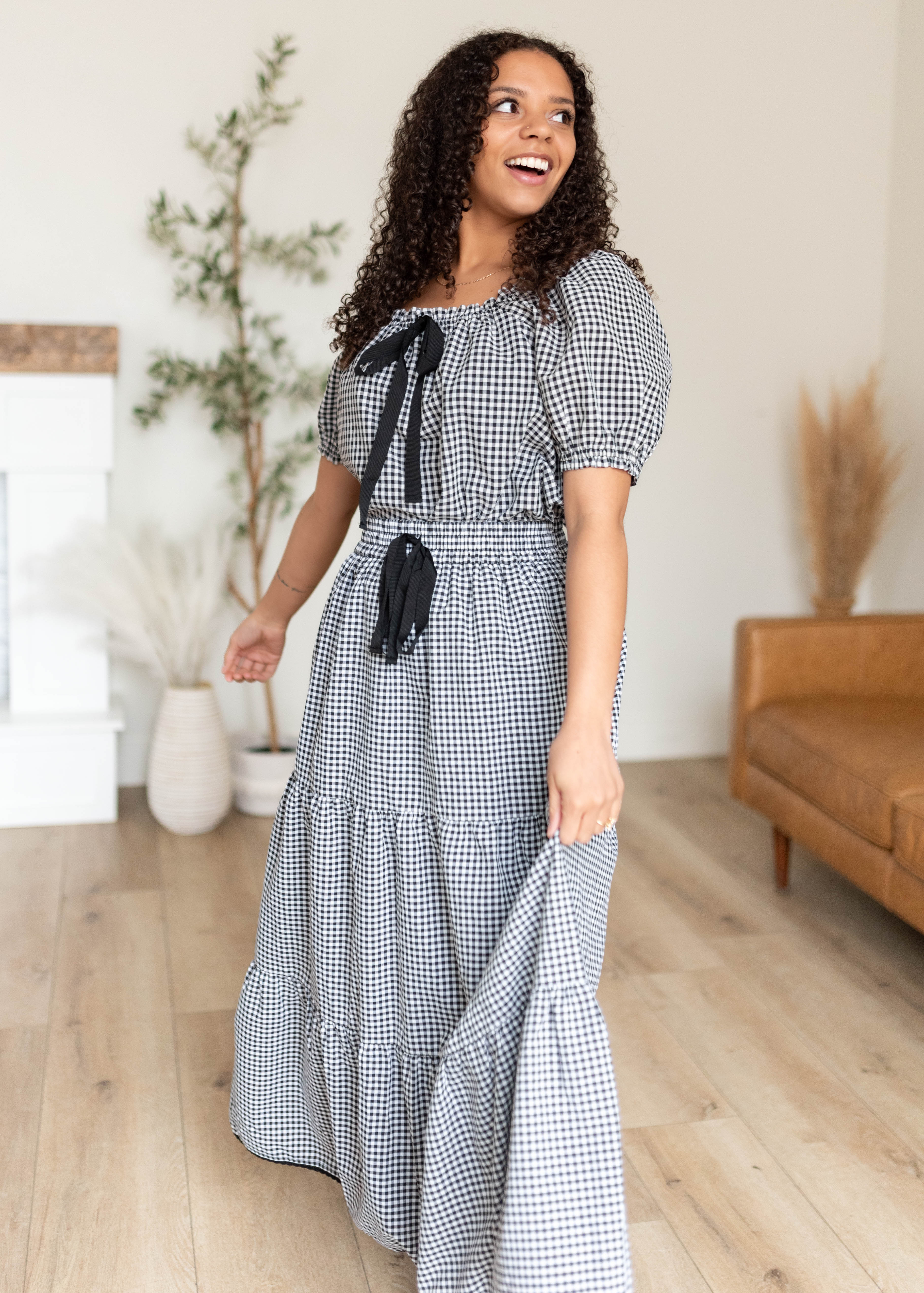 Rosalia Black Gingham Skirt