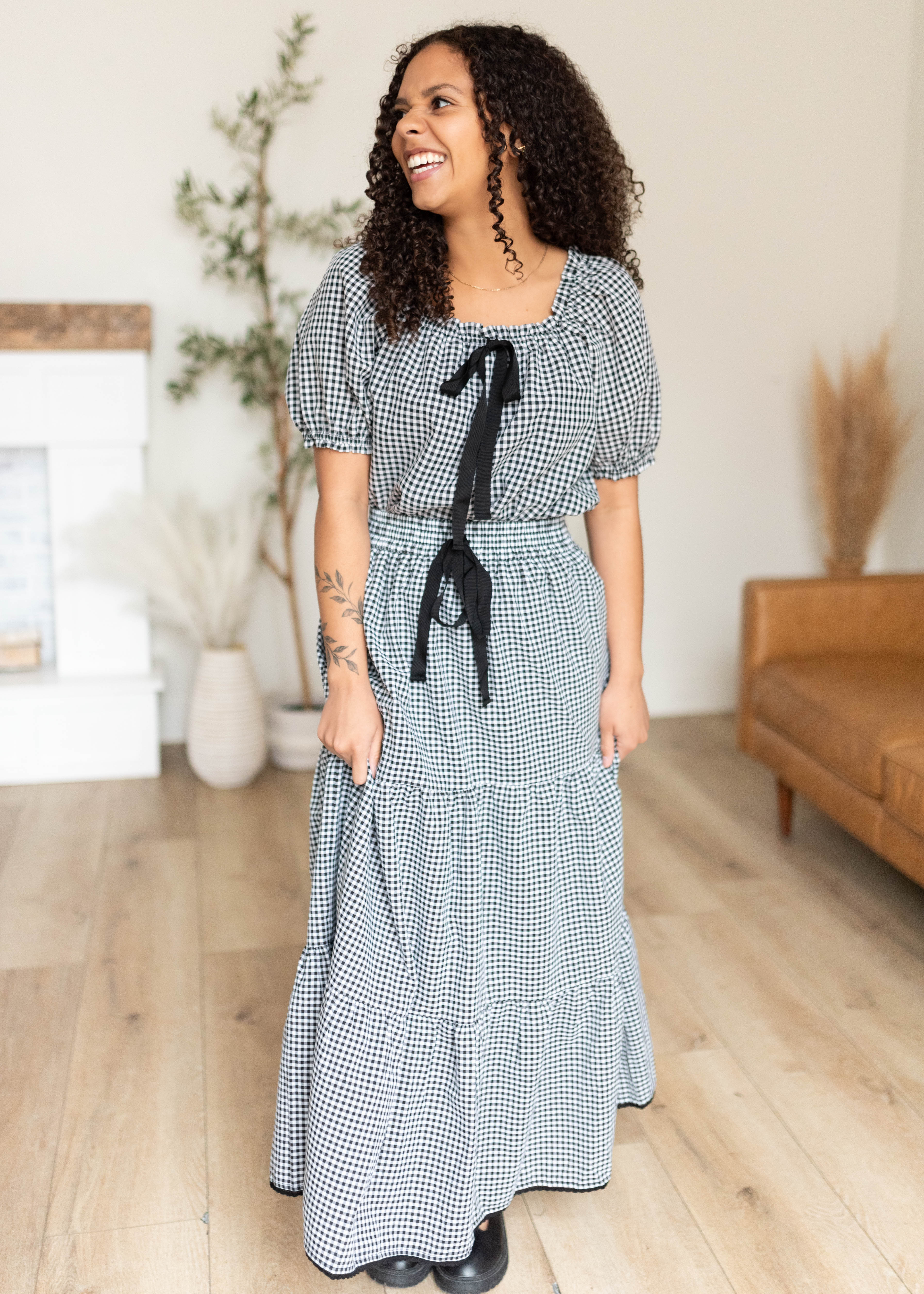 Rosalia Black Gingham Skirt
