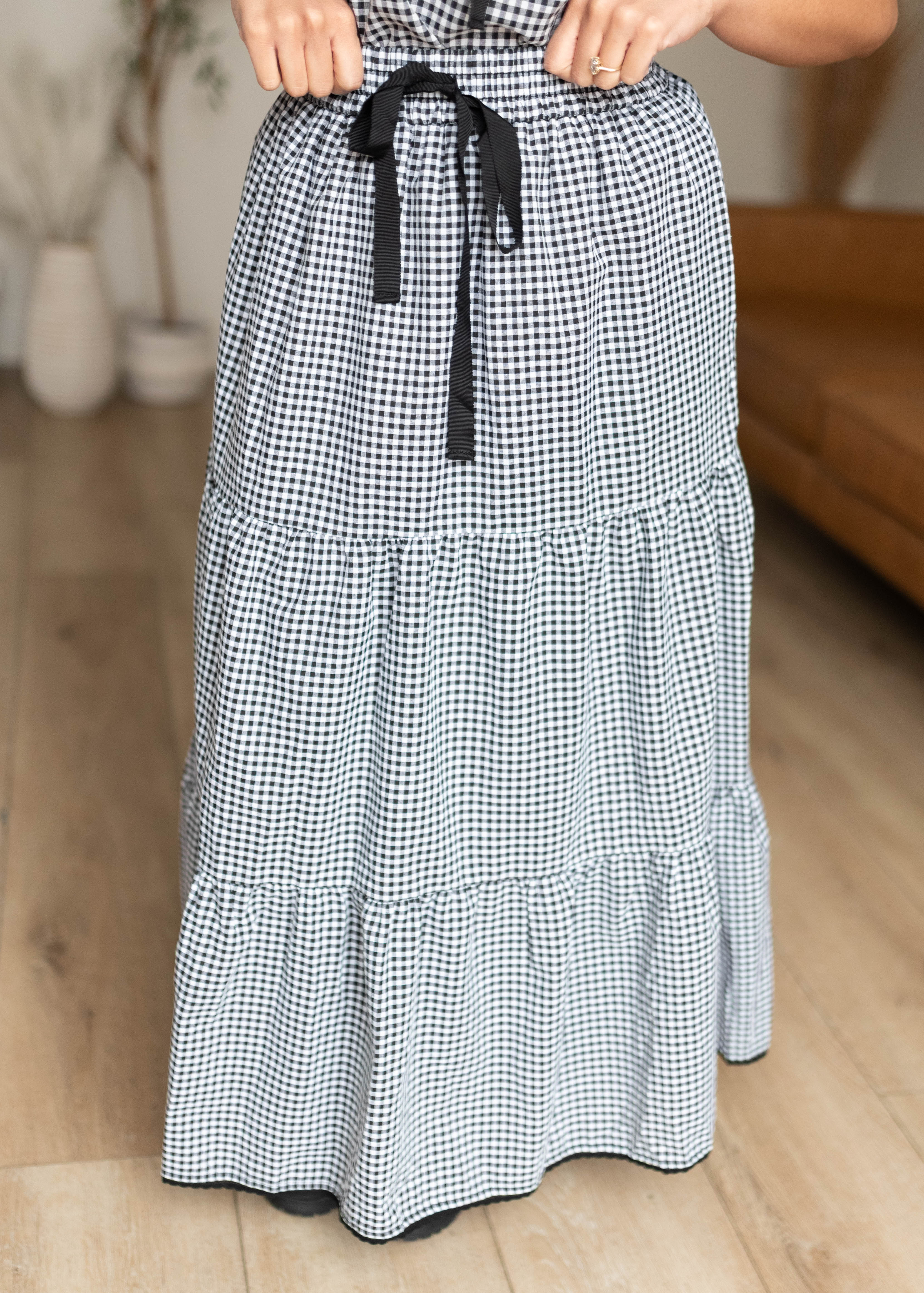 Rosalia Black Gingham Skirt