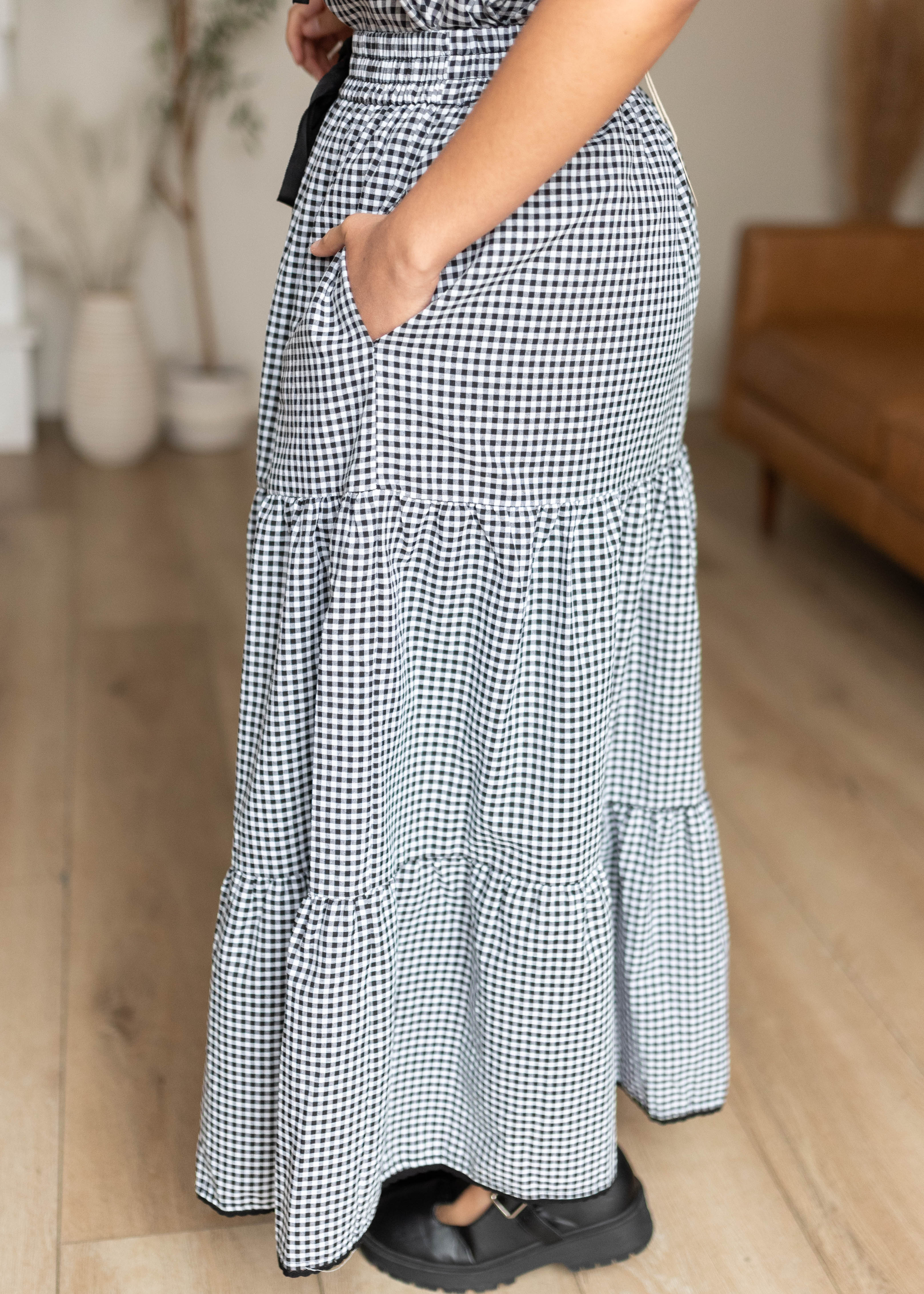 Rosalia Black Gingham Skirt