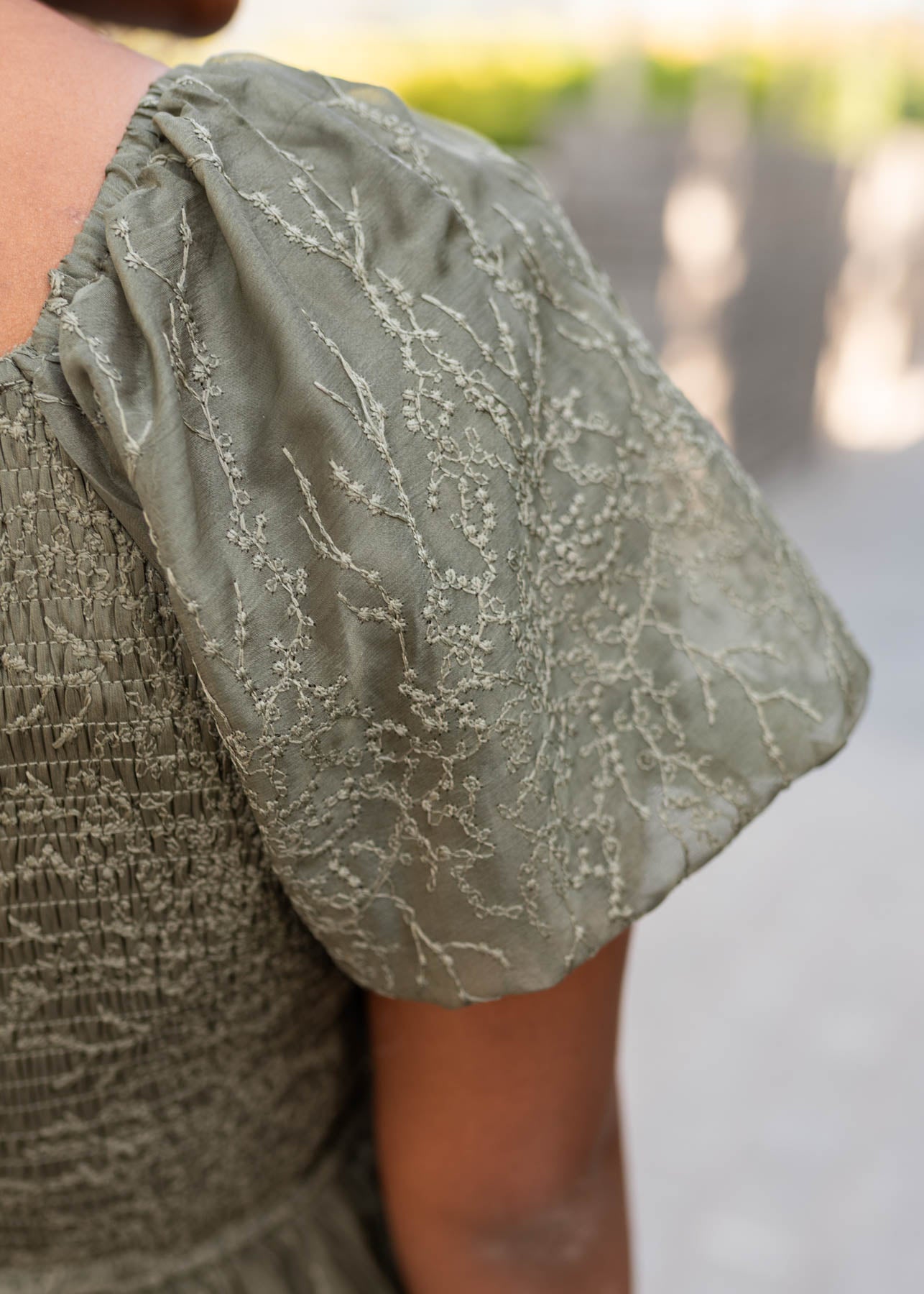 Sally Olive Embroidered Square Neck Dress