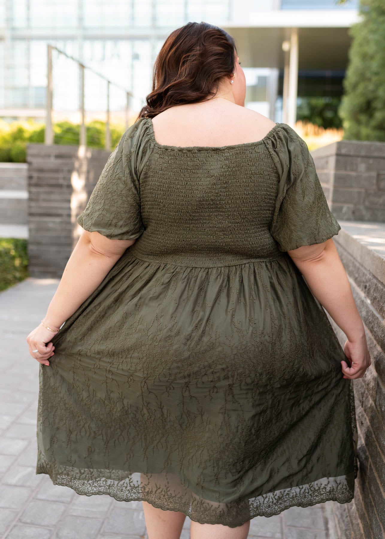 Sally Olive Embroidered Square Neck Dress