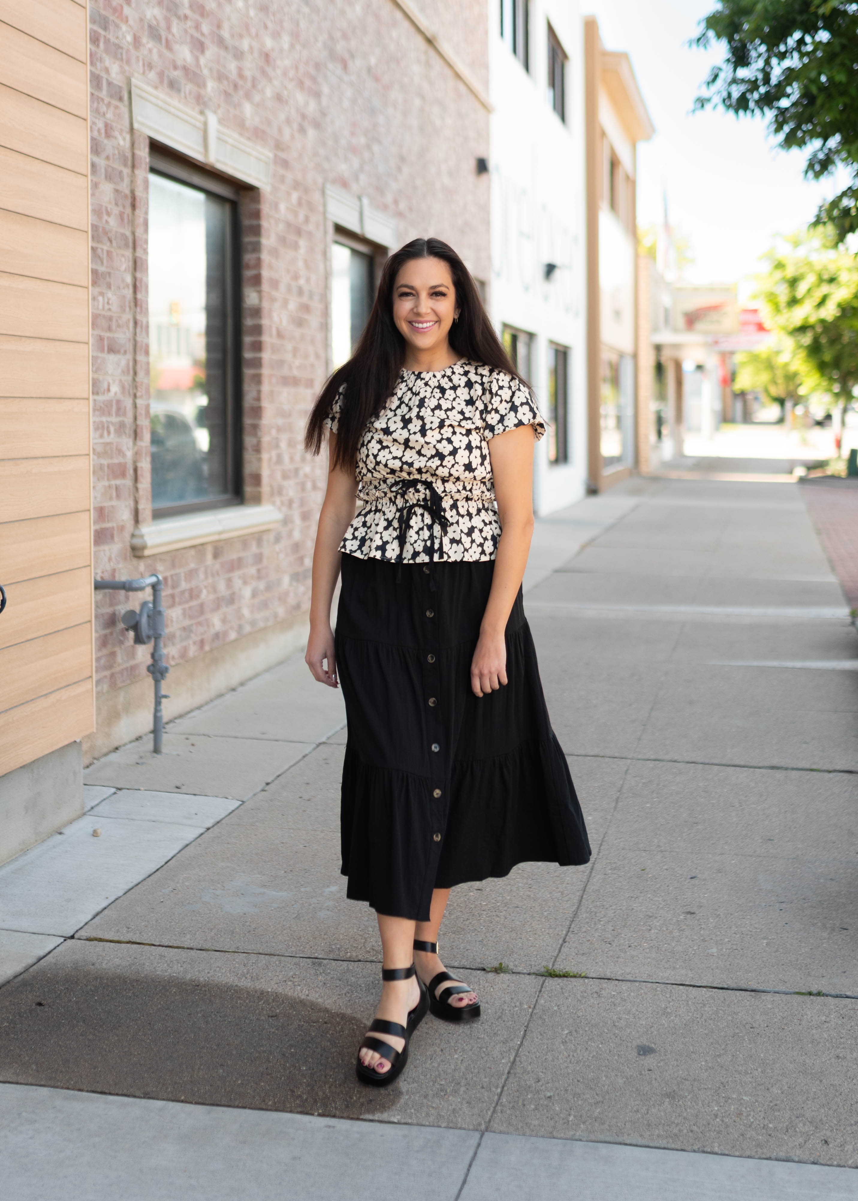 Saylor Black Button Up Skirt